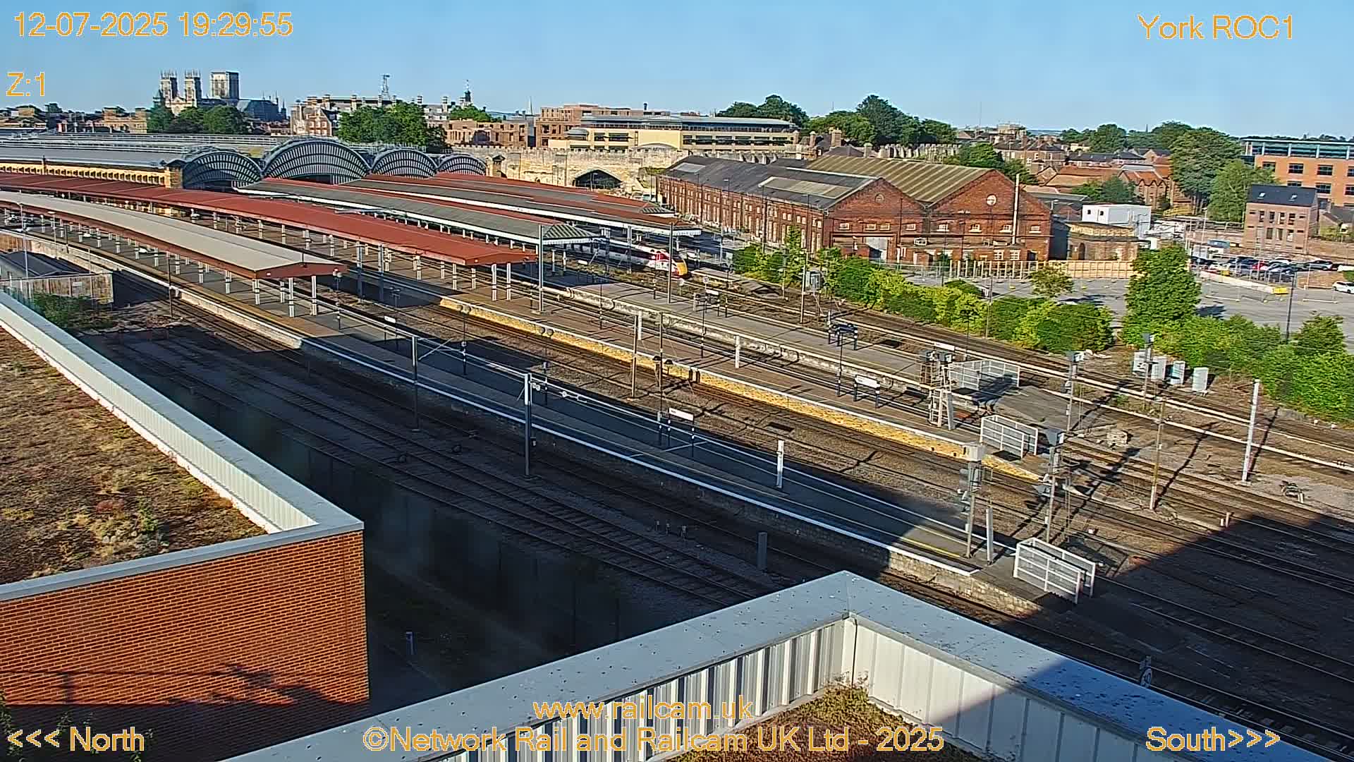 Yorkshire, York Railway Station & York City Live Cam   - York, North Yorkshire, Yorkshire and the Humber, England, United Kingdom