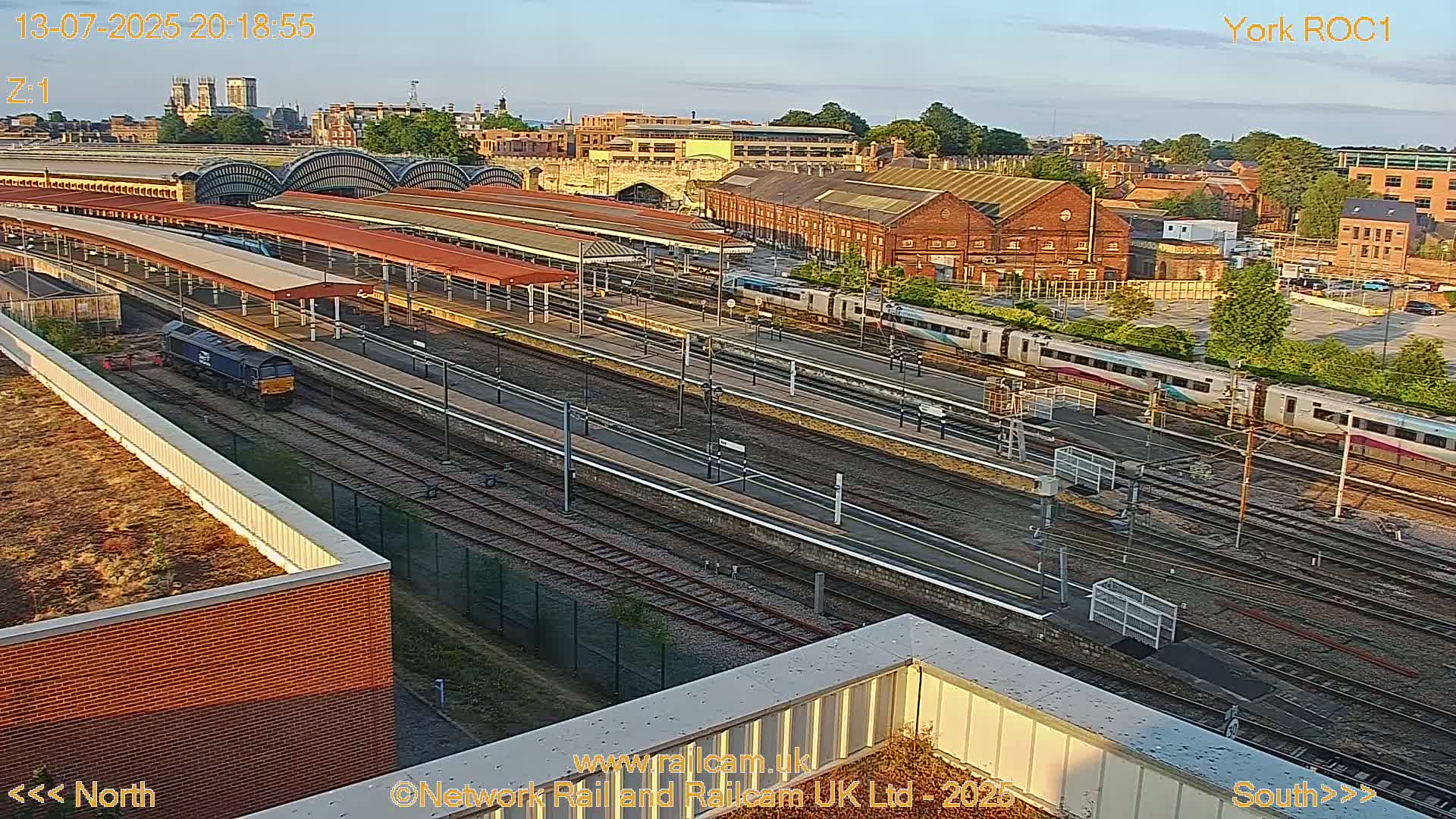 Yorkshire, York Railway Station & York City Live Cam   - York, North Yorkshire, Yorkshire and the Humber, England, United Kingdom