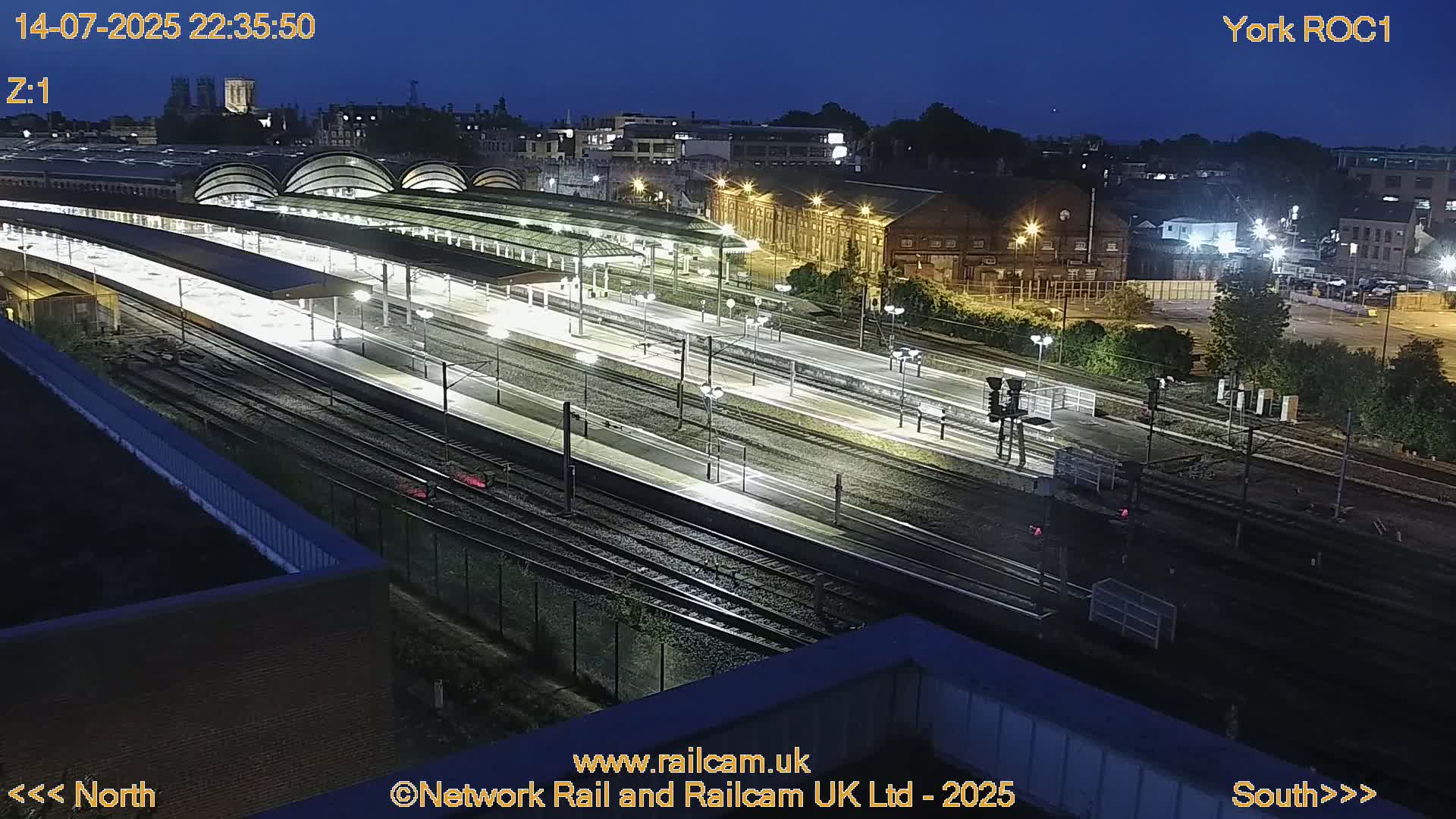 Yorkshire, York Railway Station & York City Live Cam   - York, North Yorkshire, Yorkshire and the Humber, England, United Kingdom