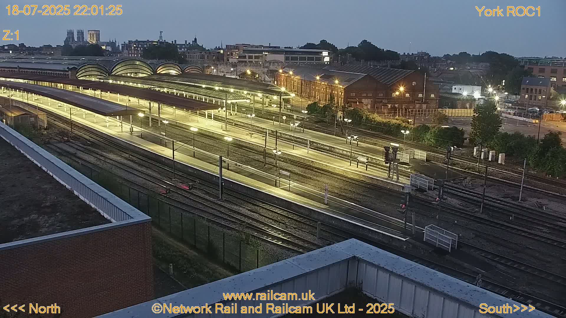 Yorkshire, York Railway Station & York City Live Cam   - York, North Yorkshire, Yorkshire and the Humber, England, United Kingdom