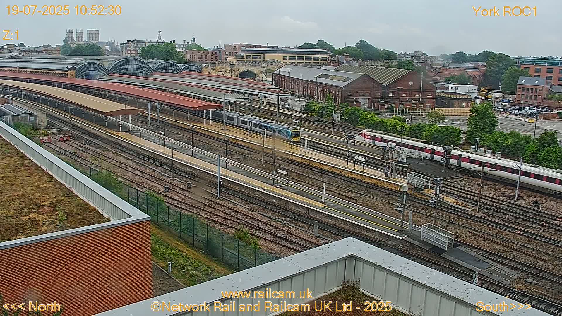 Yorkshire, York Railway Station & York City Live Cam   - York, North Yorkshire, Yorkshire and the Humber, England, United Kingdom