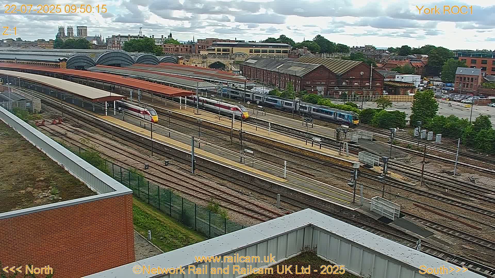 Yorkshire, York Railway Station & York City Live Cam   - York, North Yorkshire, Yorkshire and the Humber, England, United Kingdom