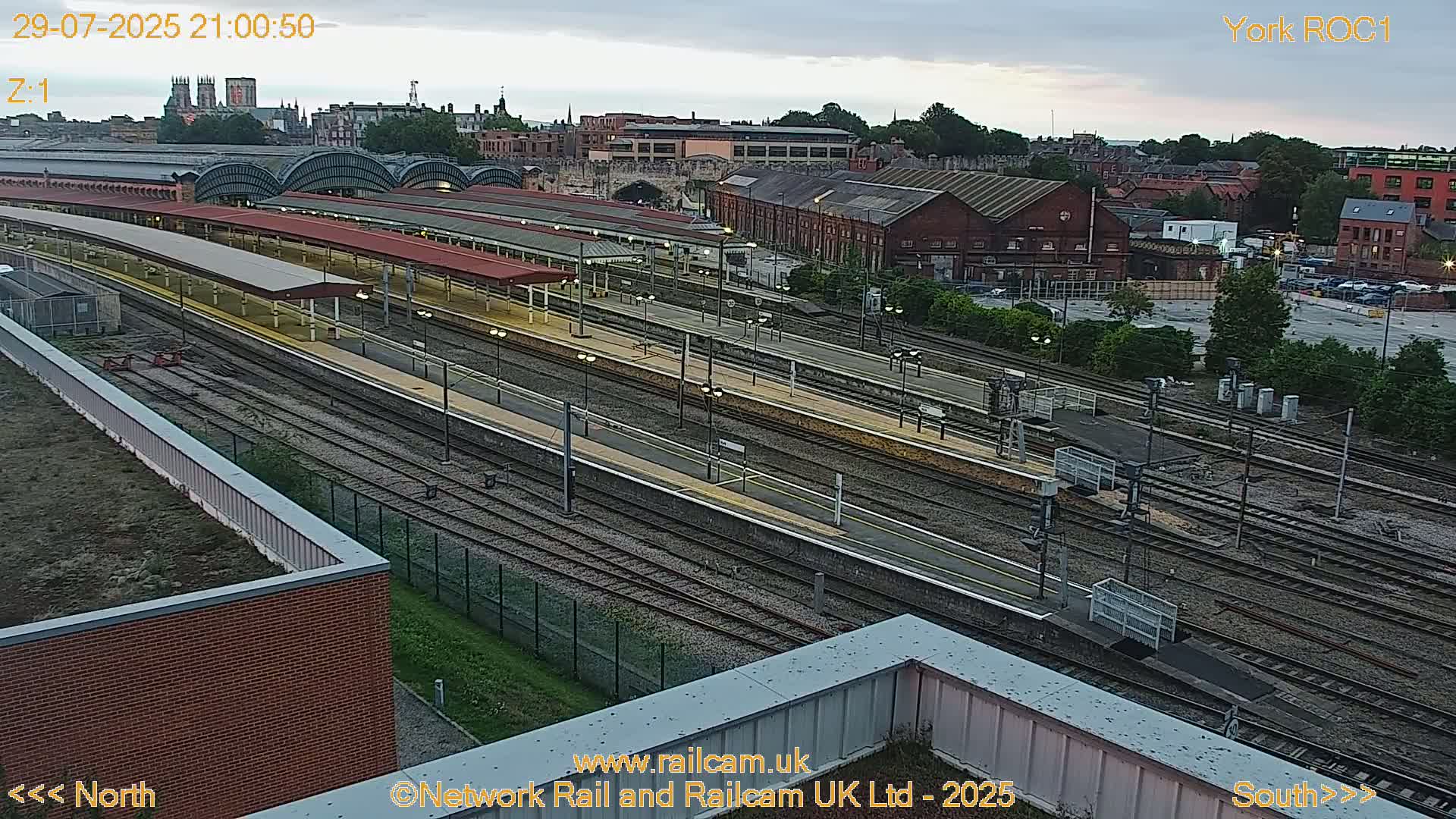 Yorkshire, York Railway Station & York City Live Cam   - York, North Yorkshire, Yorkshire and the Humber, England, United Kingdom