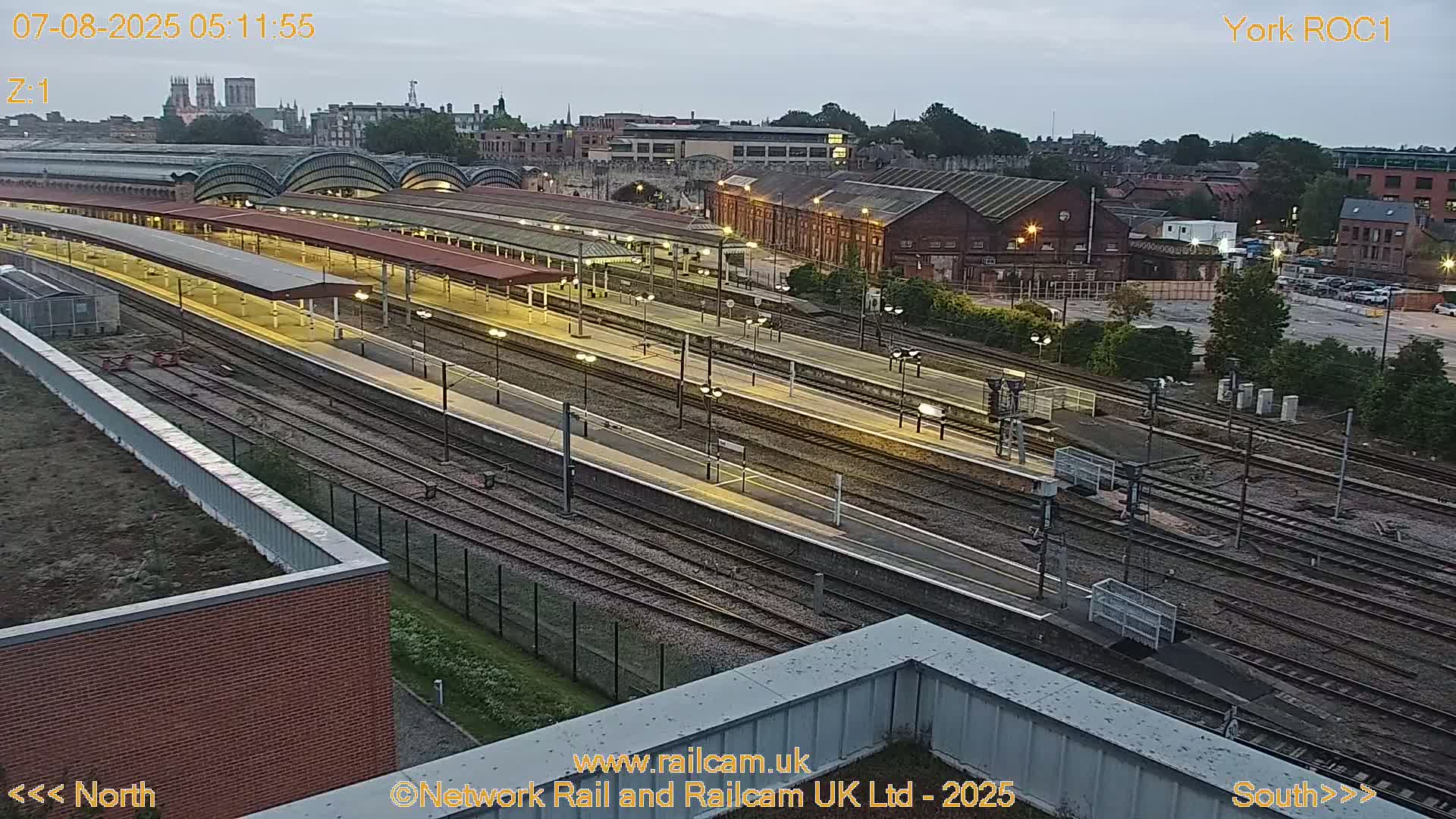 Yorkshire, York Railway Station & York City Live Cam   - York, North Yorkshire, Yorkshire and the Humber, England, United Kingdom