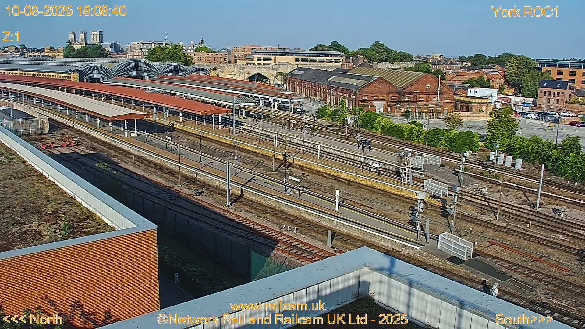 Yorkshire, York Railway Station & York City Live Cam   - York, North Yorkshire, Yorkshire and the Humber, England, United Kingdom