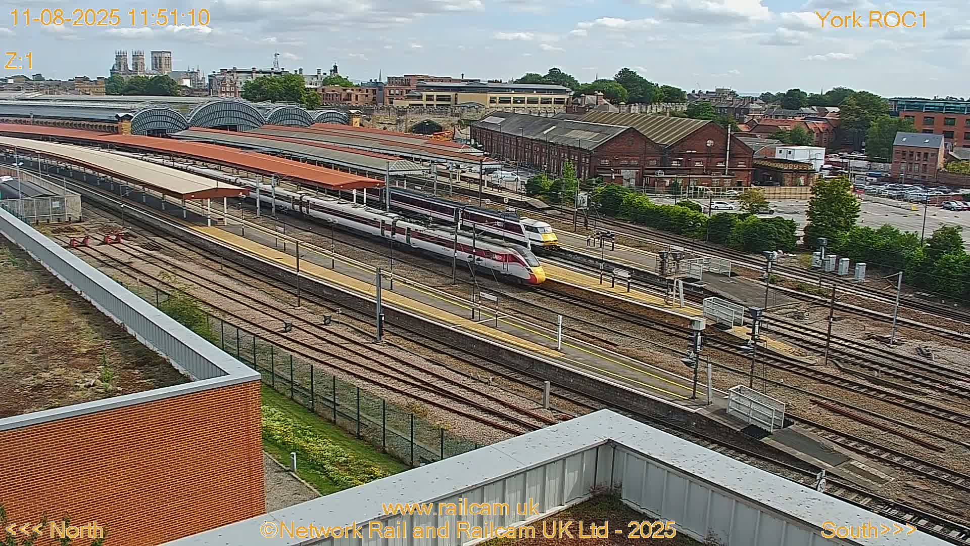 Yorkshire, York Railway Station & York City Live Cam   - York, North Yorkshire, Yorkshire and the Humber, England, United Kingdom