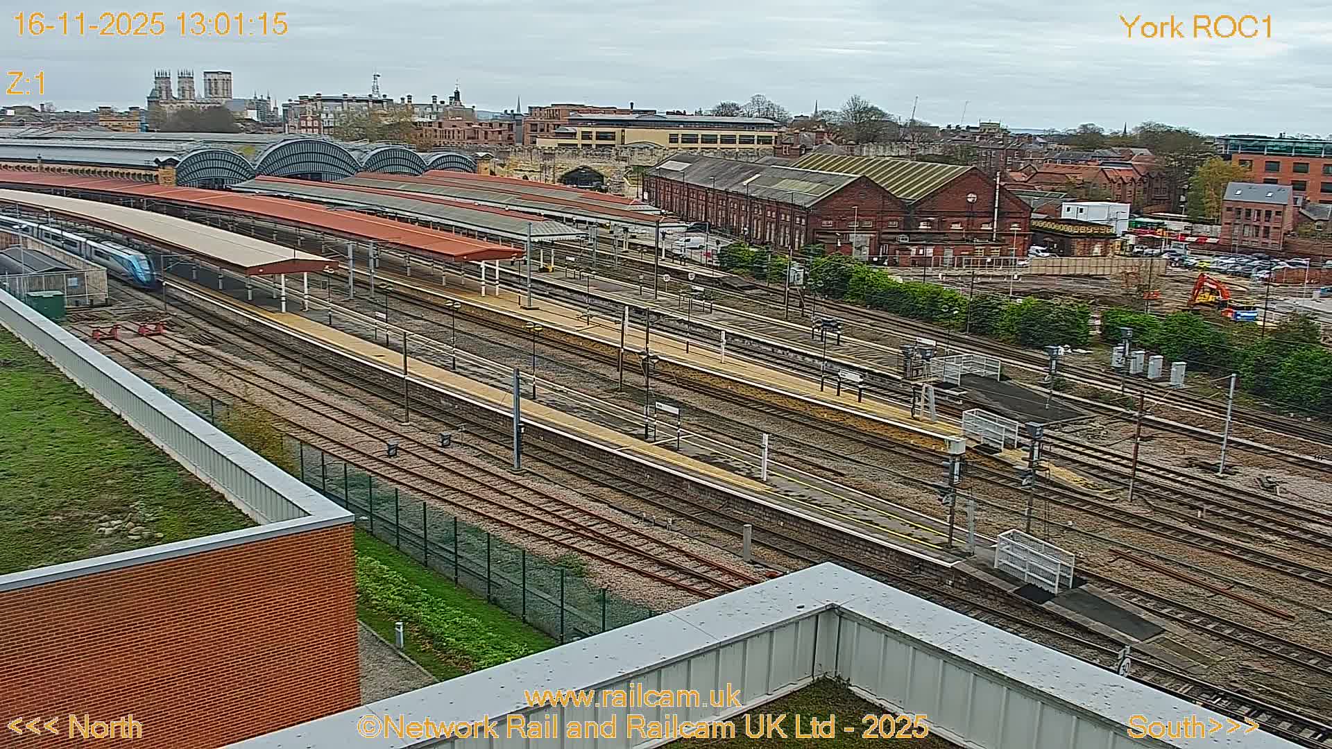 Yorkshire, York Railway Station & York City Live Cam   - York, North Yorkshire, Yorkshire and the Humber, England, United Kingdom