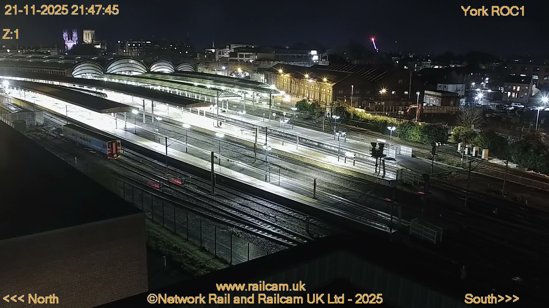 Yorkshire, York Railway Station & York City Live Cam   - York, North Yorkshire, Yorkshire and the Humber, England, United Kingdom