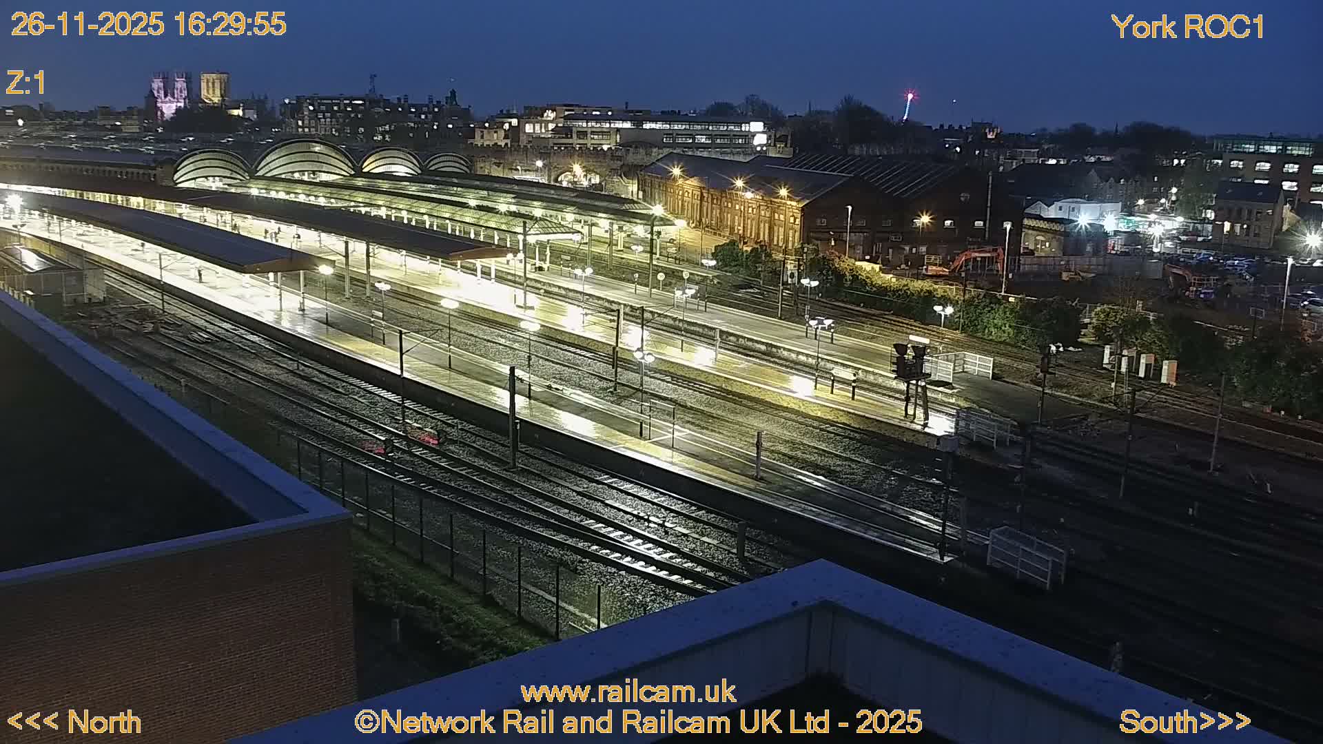 Yorkshire, York Railway Station & York City Live Cam   - York, North Yorkshire, Yorkshire and the Humber, England, United Kingdom
