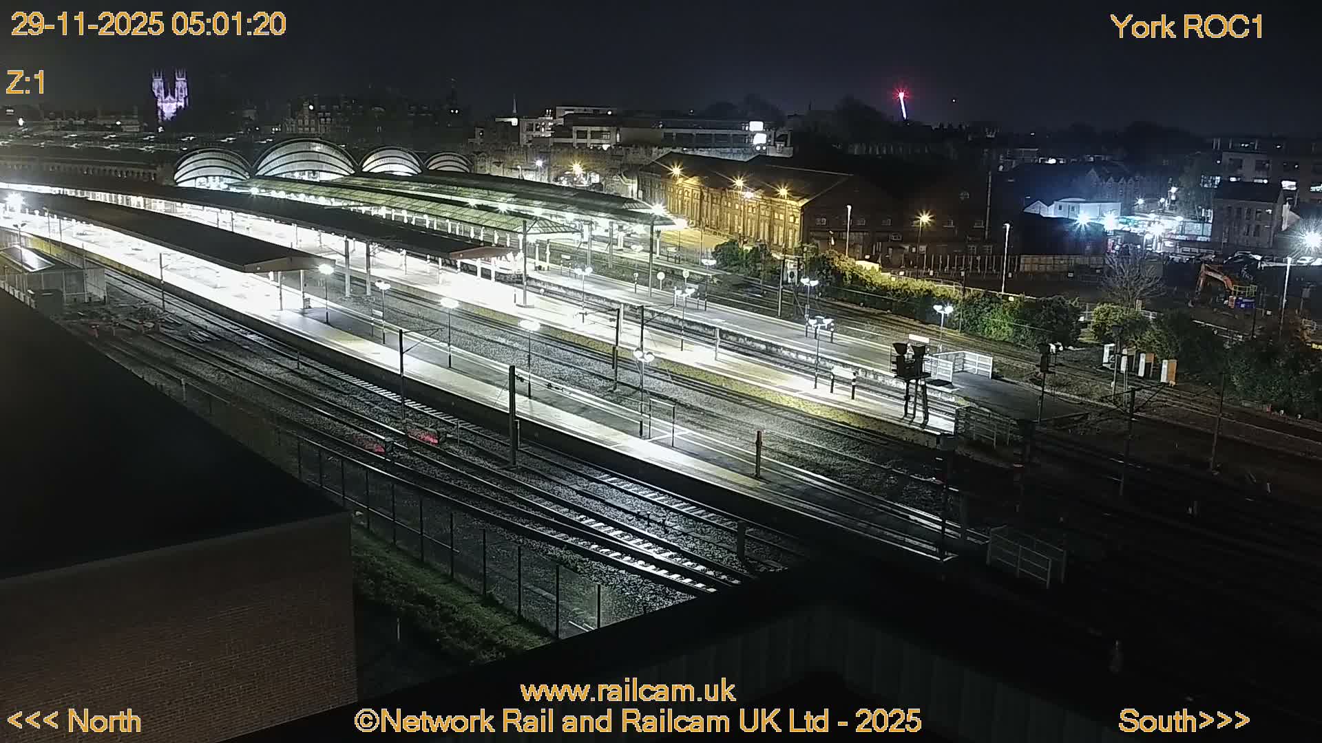 Yorkshire, York Railway Station & York City Live Cam   - York, North Yorkshire, Yorkshire and the Humber, England, United Kingdom