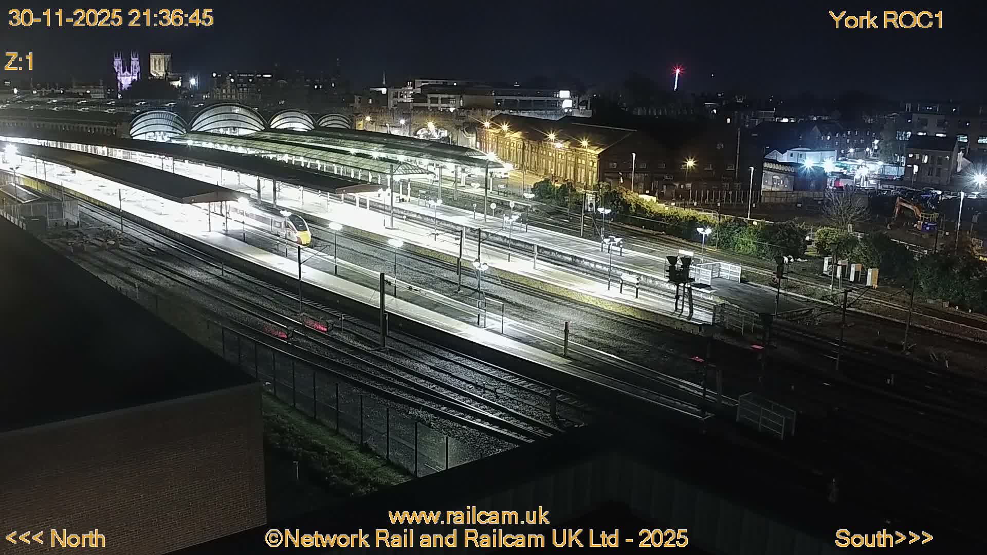 Yorkshire, York Railway Station & York City Live Cam   - York, North Yorkshire, Yorkshire and the Humber, England, United Kingdom