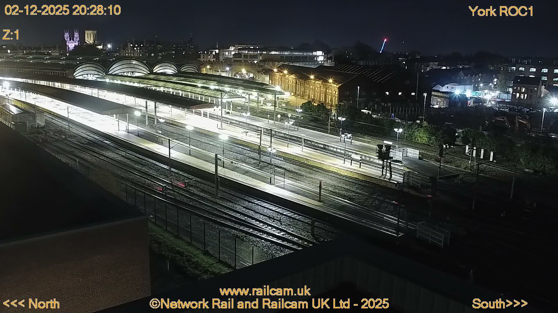 Yorkshire, York Railway Station & York City Live Cam   - York, North Yorkshire, Yorkshire and the Humber, England, United Kingdom