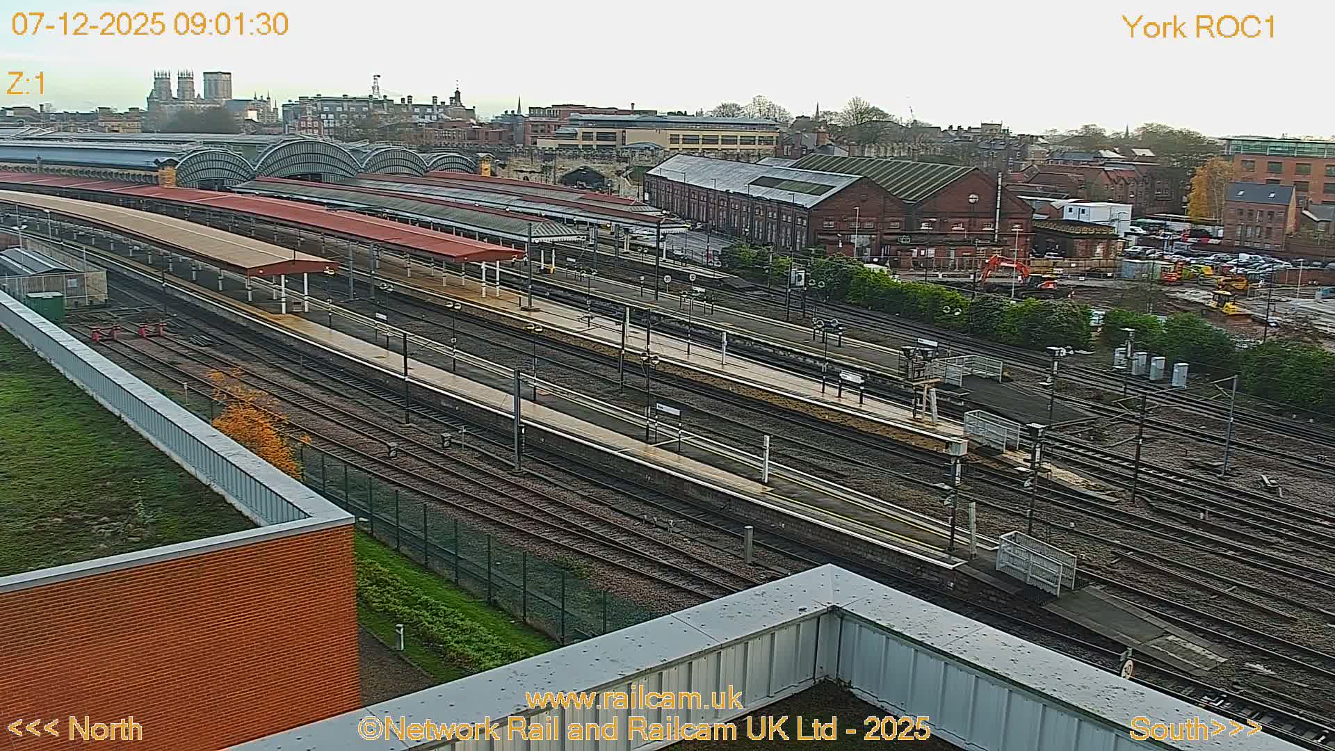 Yorkshire, York Railway Station & York City Live Cam   - York, North Yorkshire, Yorkshire and the Humber, England, United Kingdom