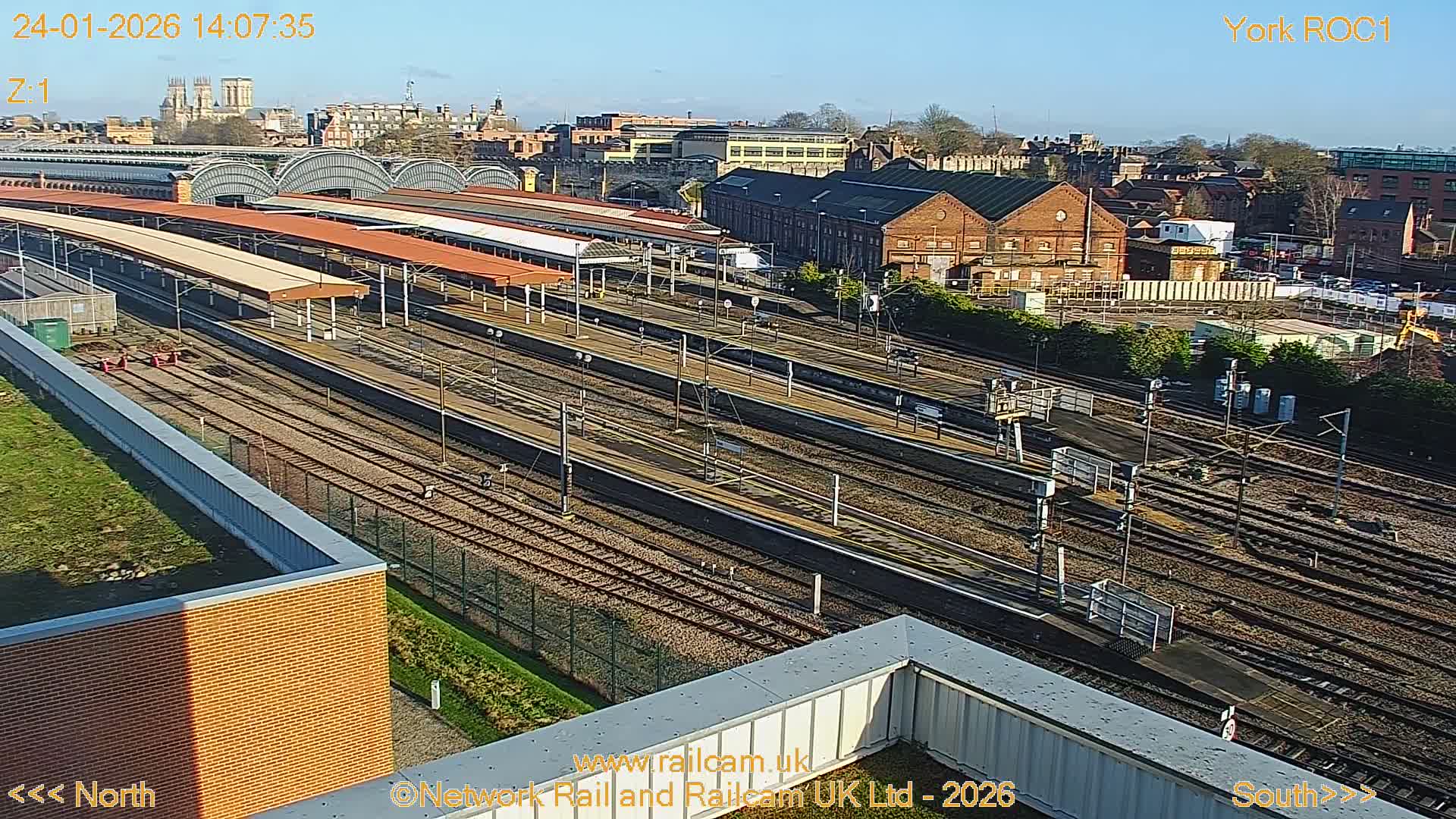 Yorkshire, York Railway Station & York City Live Cam   - York, North Yorkshire, Yorkshire and the Humber, England, United Kingdom