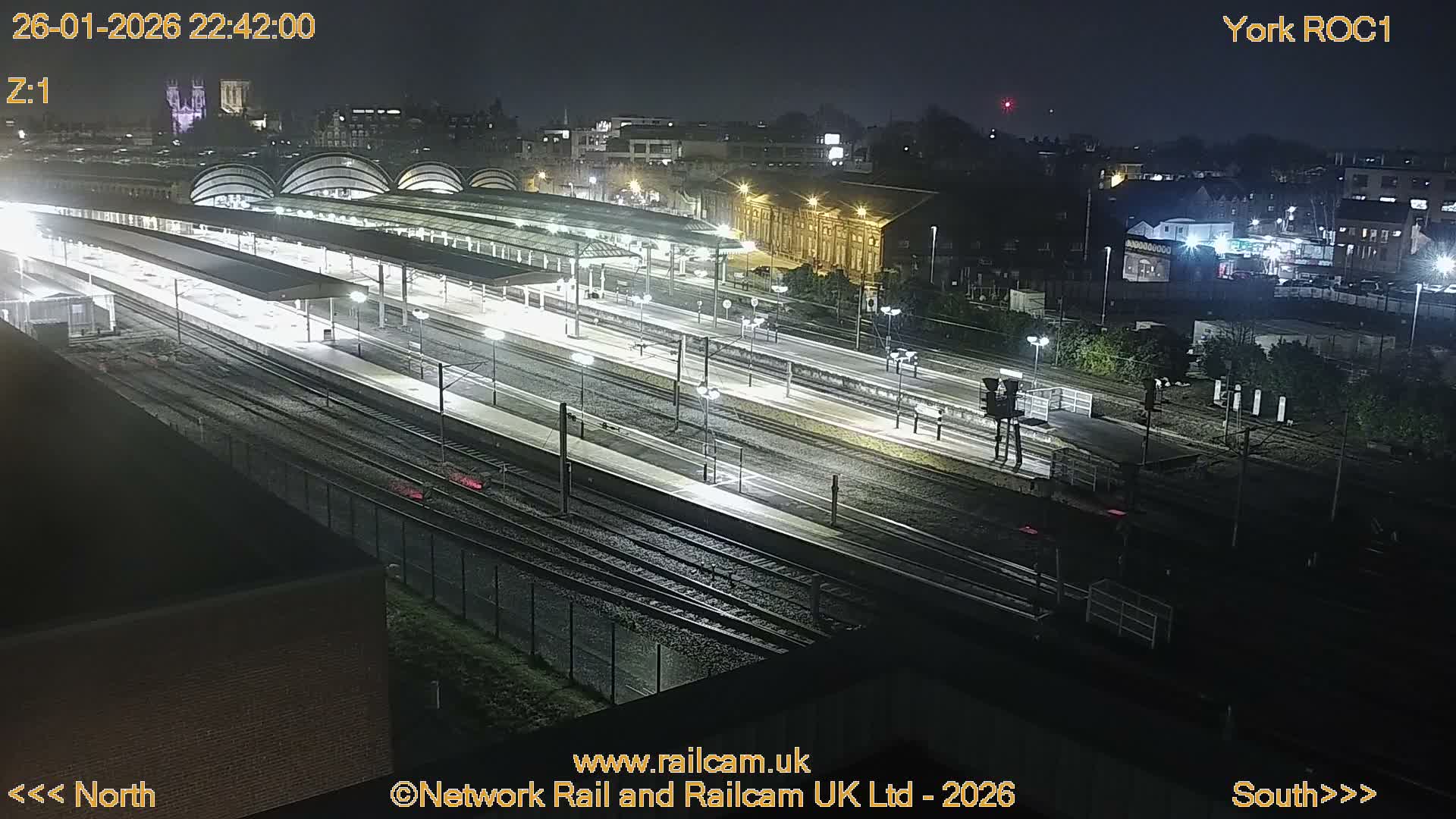 Yorkshire, York Railway Station & York City Live Cam   - York, North Yorkshire, Yorkshire and the Humber, England, United Kingdom