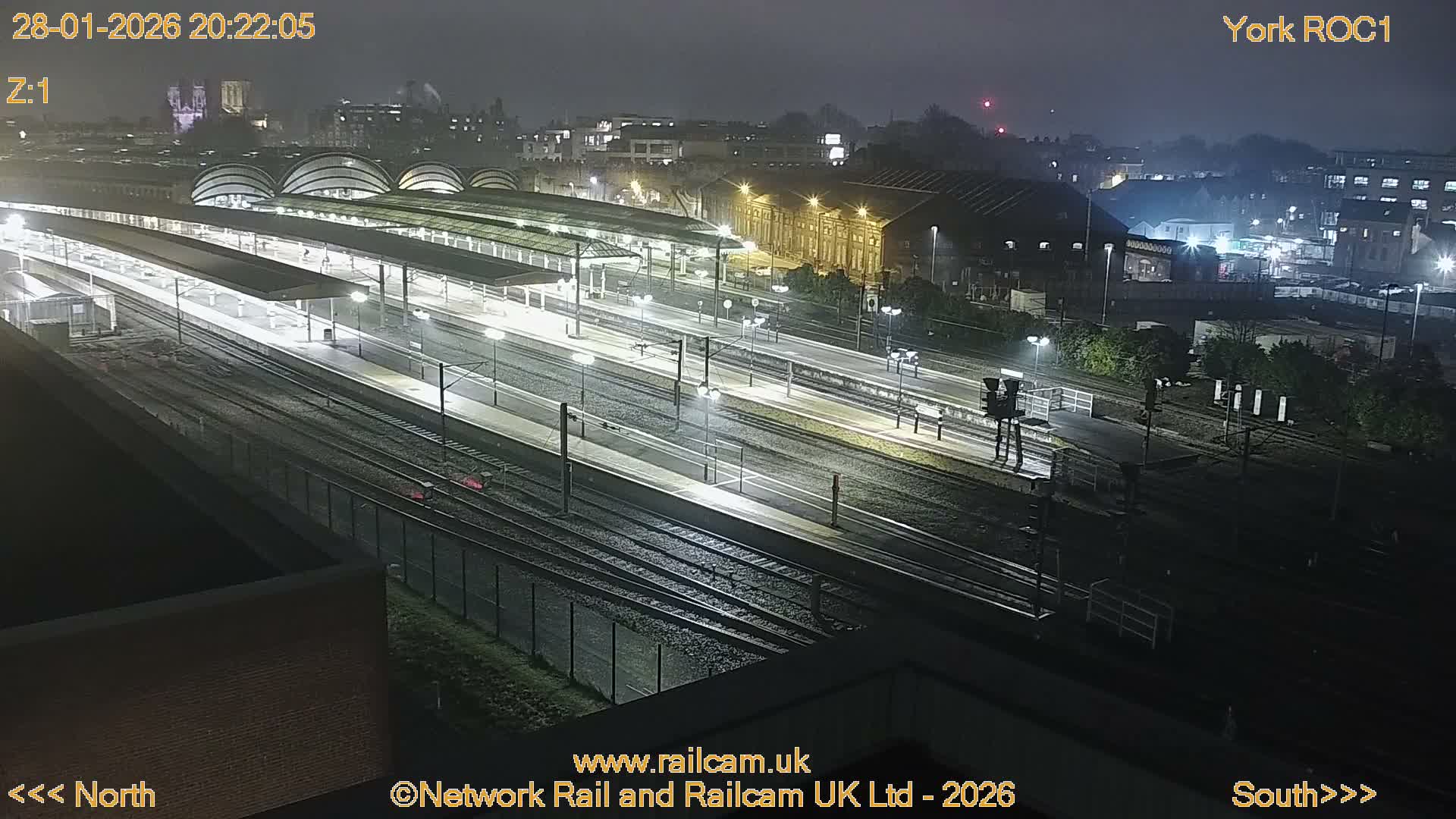 Yorkshire, York Railway Station & York City Live Cam   - York, North Yorkshire, Yorkshire and the Humber, England, United Kingdom