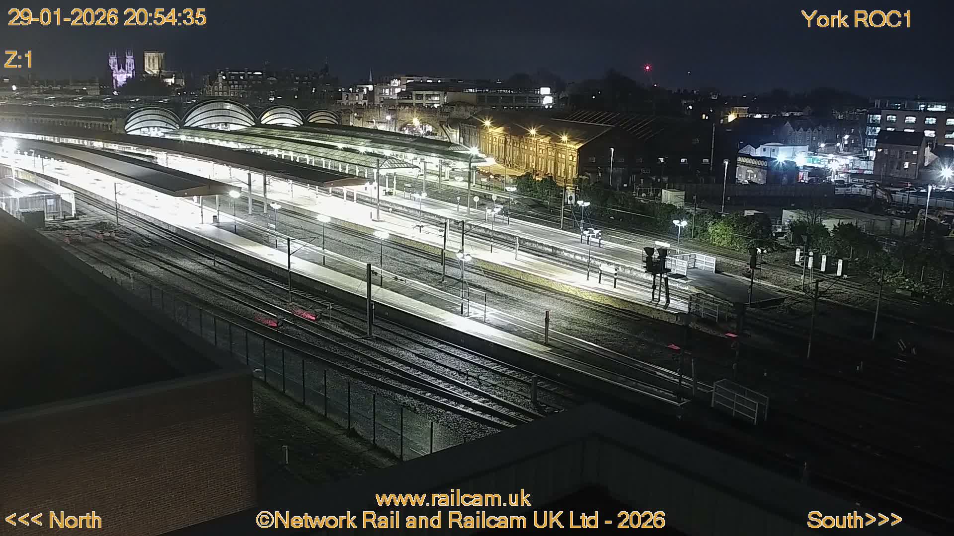 Yorkshire, York Railway Station & York City Live Cam   - York, North Yorkshire, Yorkshire and the Humber, England, United Kingdom
