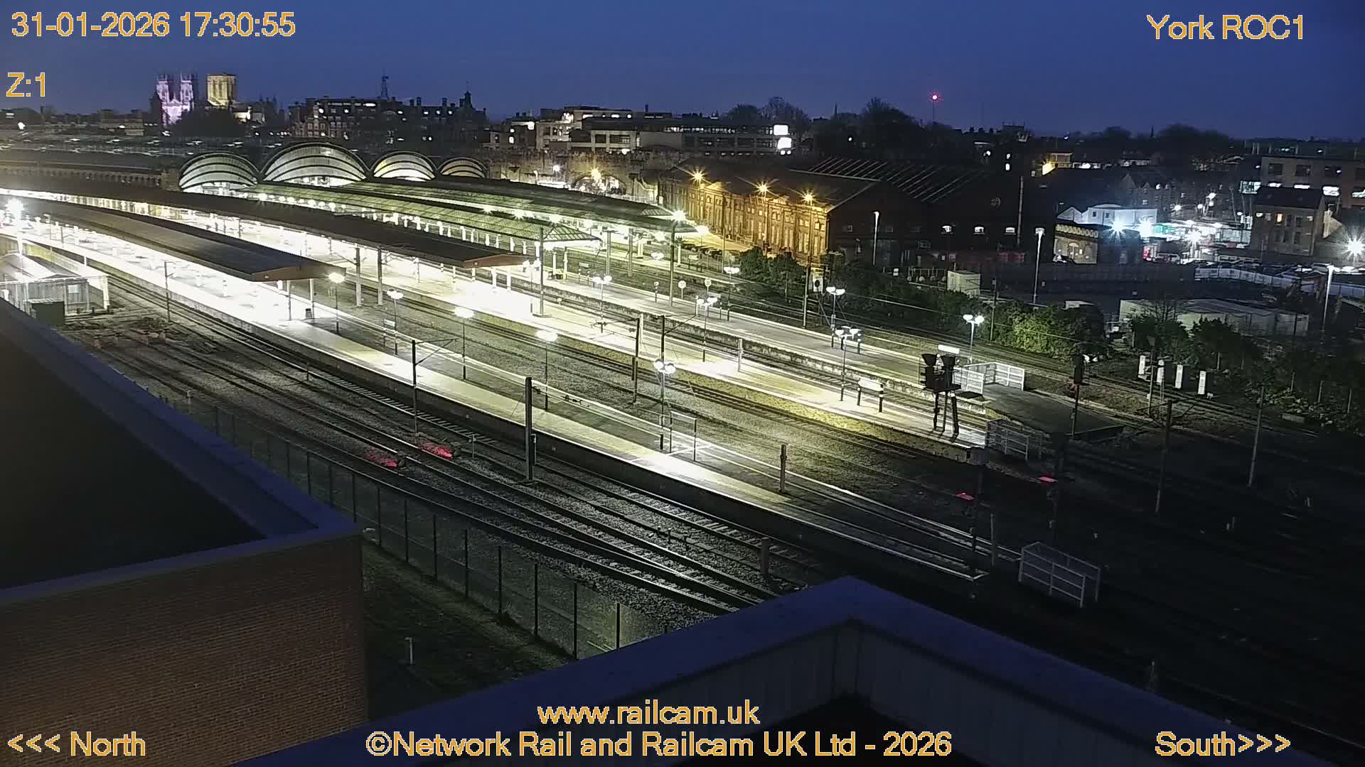 Yorkshire, York Railway Station & York City Live Cam   - York, North Yorkshire, Yorkshire and the Humber, England, United Kingdom