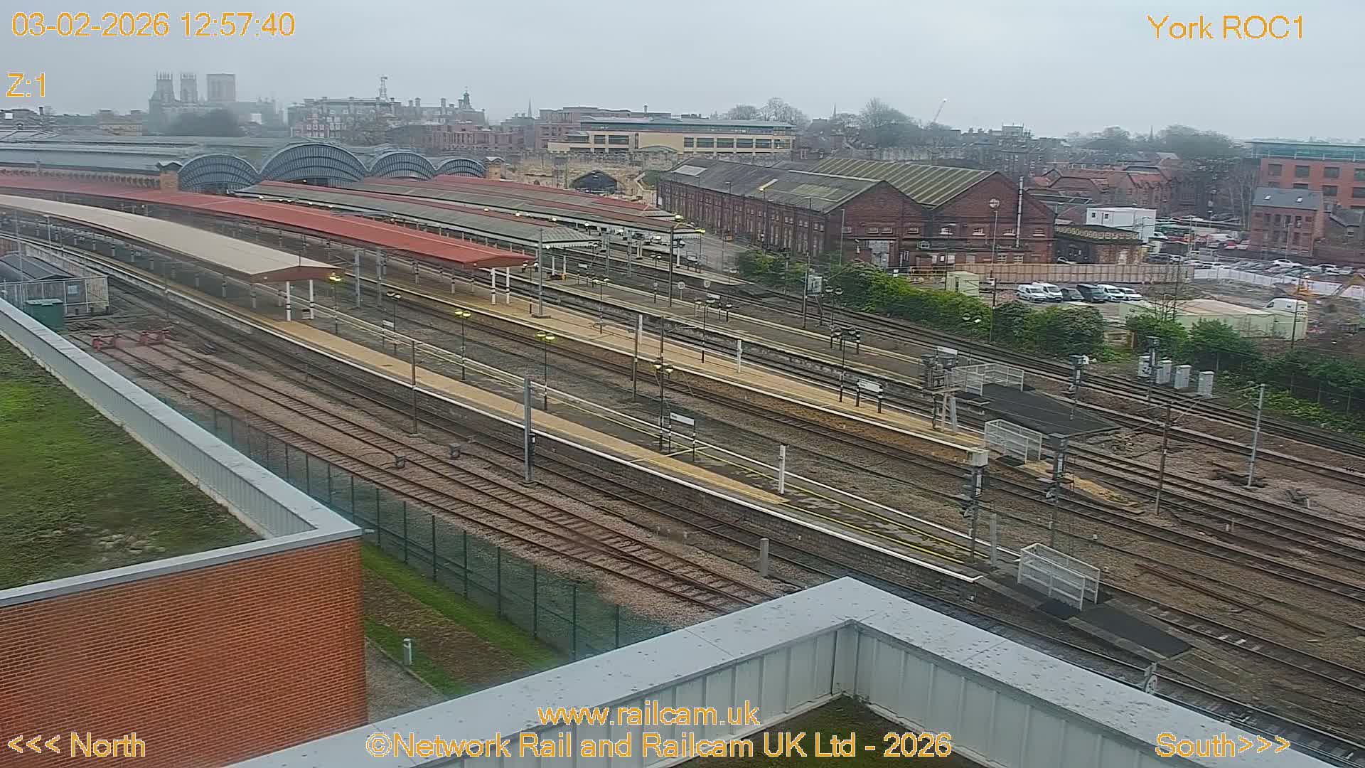 Yorkshire, York Railway Station & York City Live Cam   - York, North Yorkshire, Yorkshire and the Humber, England, United Kingdom