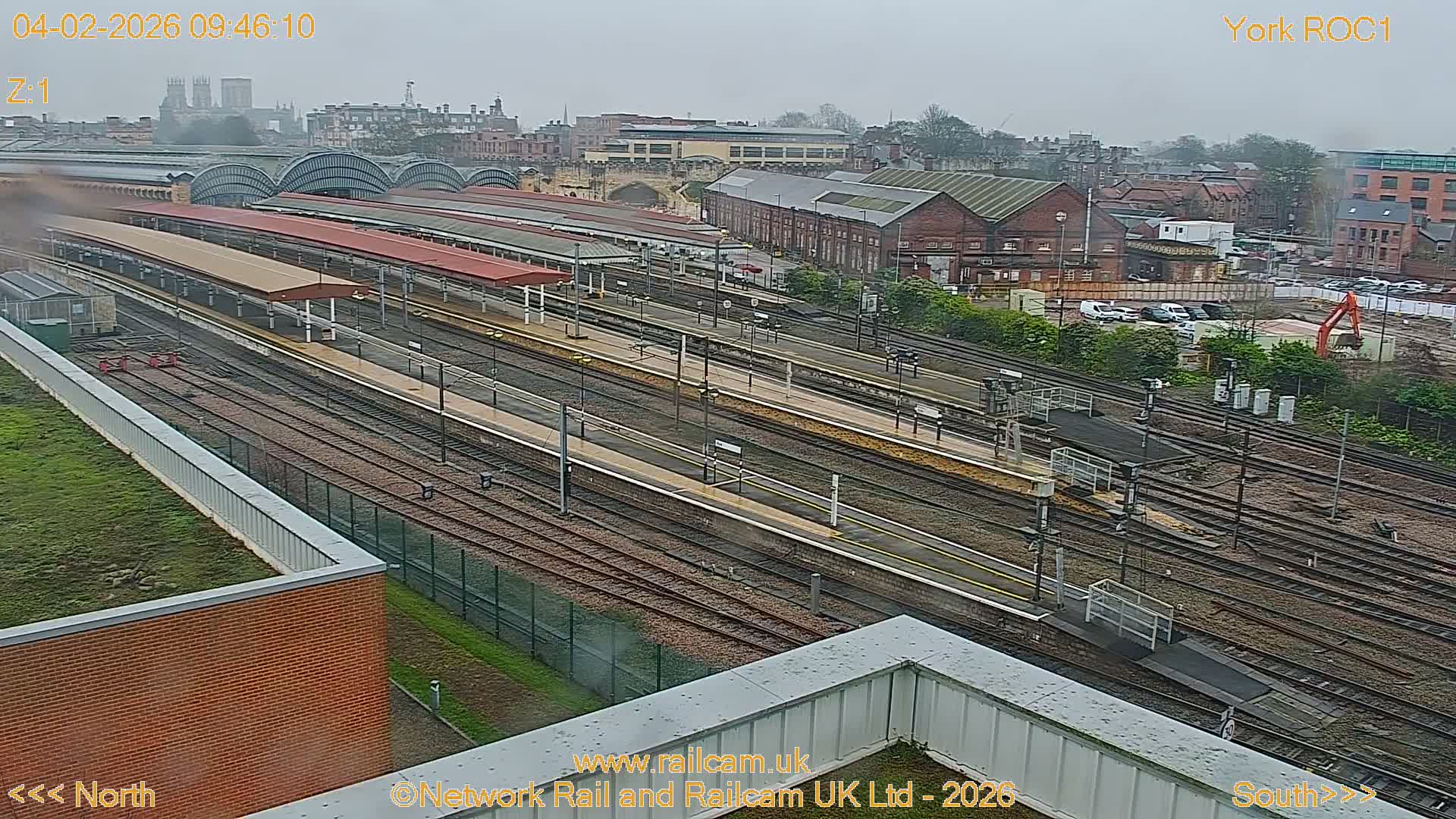 Yorkshire, York Railway Station & York City Live Cam   - York, North Yorkshire, Yorkshire and the Humber, England, United Kingdom
