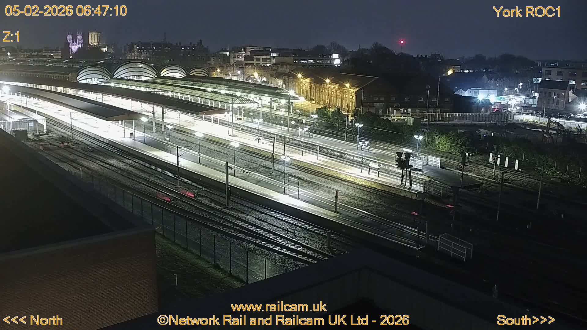Yorkshire, York Railway Station & York City Live Cam   - York, North Yorkshire, Yorkshire and the Humber, England, United Kingdom