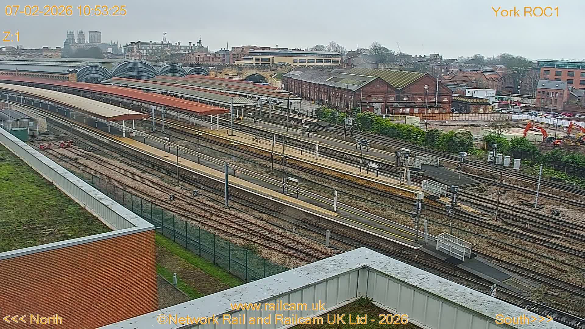 Yorkshire, York Railway Station & York City Live Cam   - York, North Yorkshire, Yorkshire and the Humber, England, United Kingdom