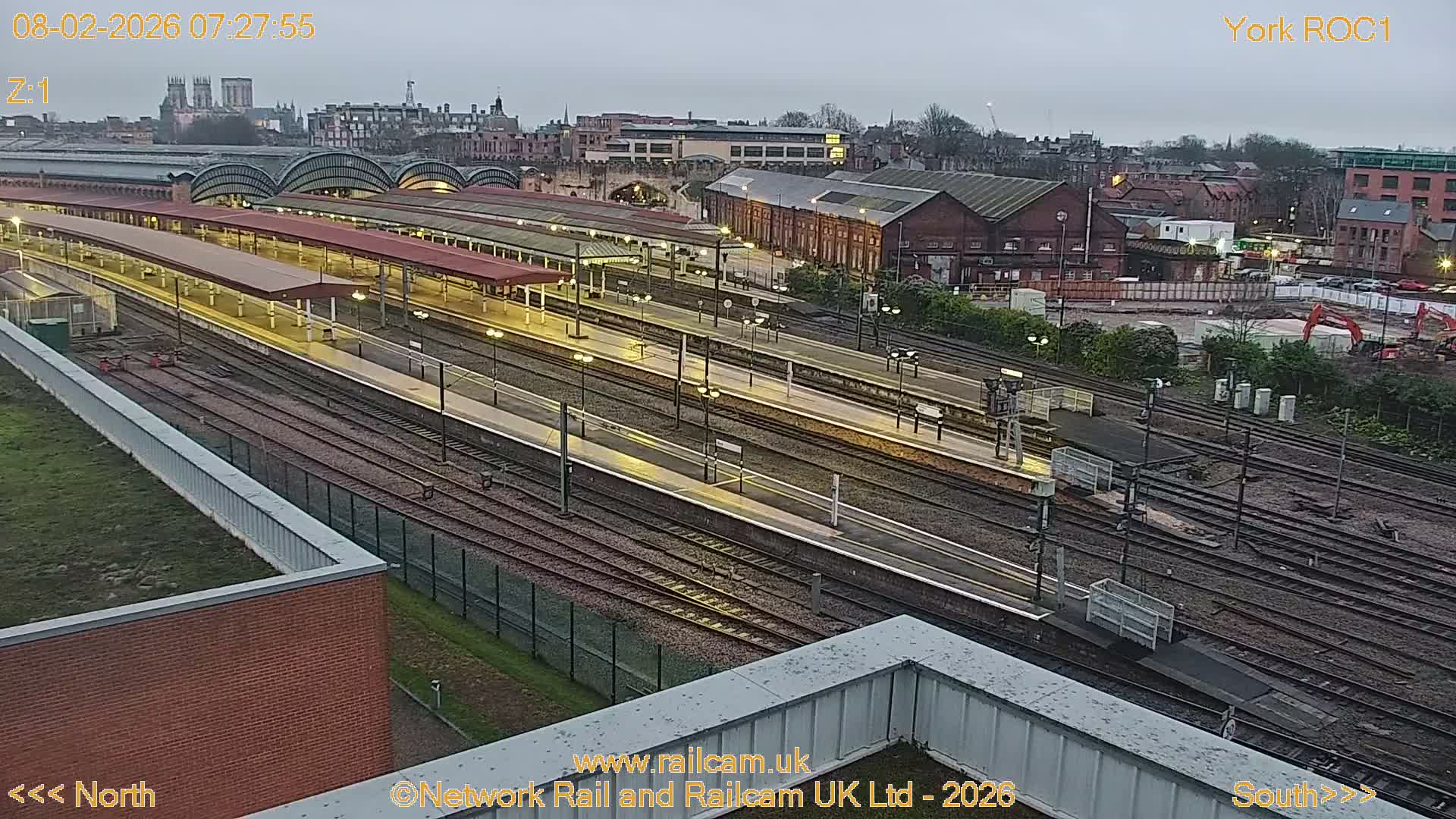 Yorkshire, York Railway Station & York City Live Cam   - York, North Yorkshire, Yorkshire and the Humber, England, United Kingdom
