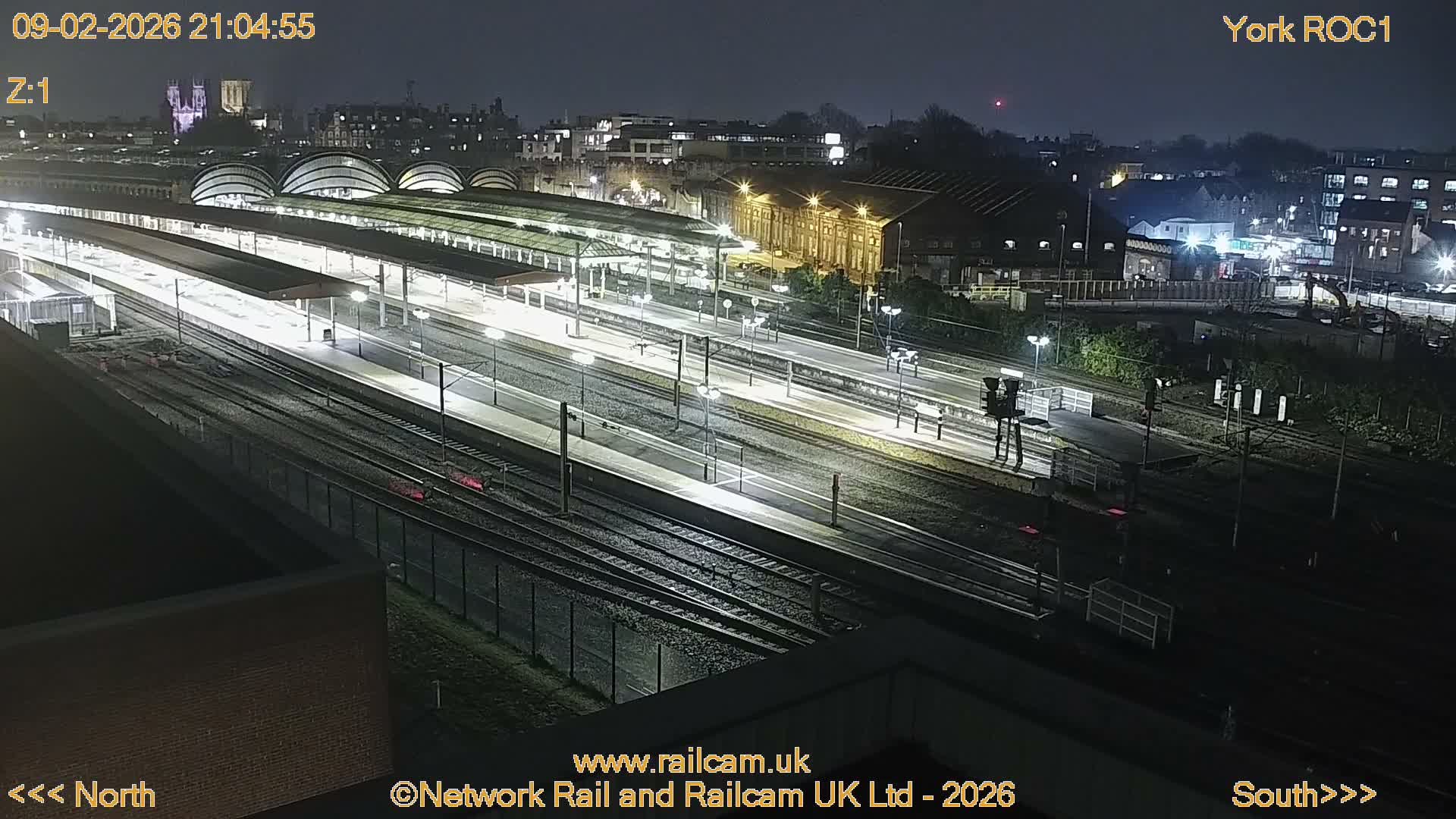 Yorkshire, York Railway Station & York City Live Cam   - York, North Yorkshire, Yorkshire and the Humber, England, United Kingdom