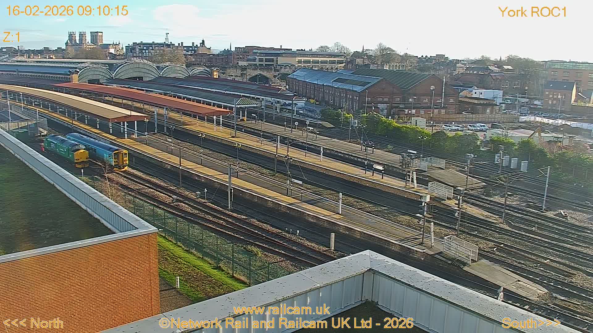 Yorkshire, York Railway Station & York City Live Cam   - York, North Yorkshire, Yorkshire and the Humber, England, United Kingdom