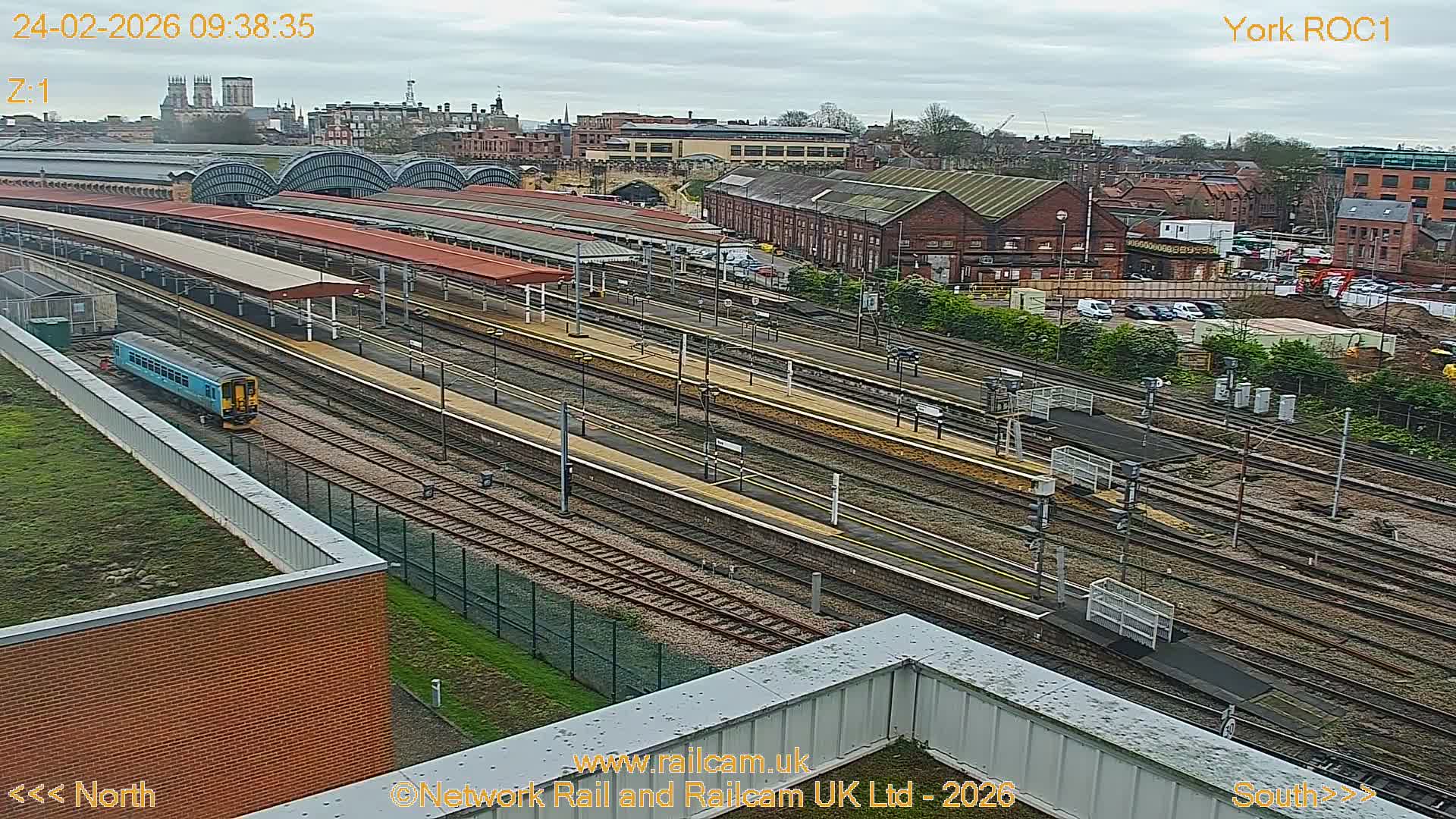 Yorkshire, York Railway Station & York City Live Cam   - York, North Yorkshire, Yorkshire and the Humber, England, United Kingdom