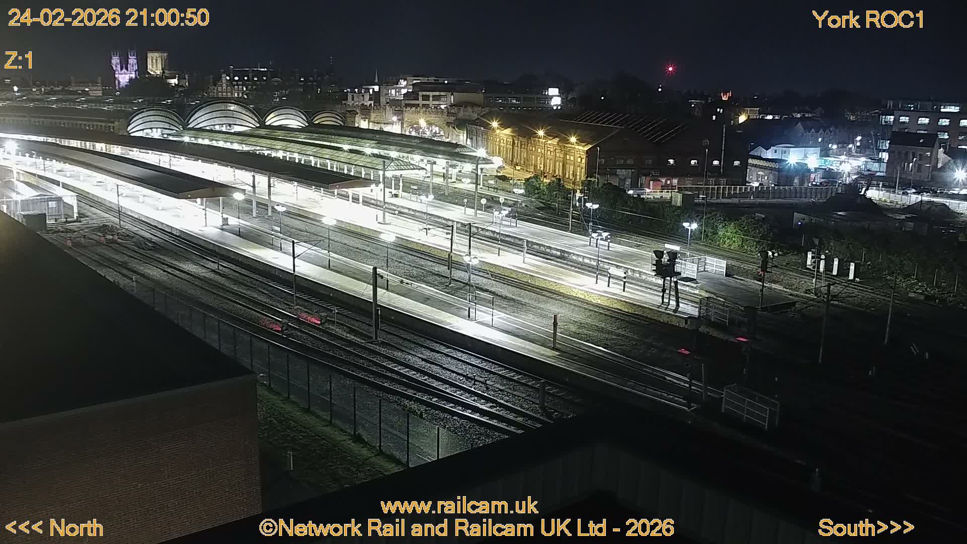Yorkshire, York Railway Station & York City Live Cam   - York, North Yorkshire, Yorkshire and the Humber, England, United Kingdom