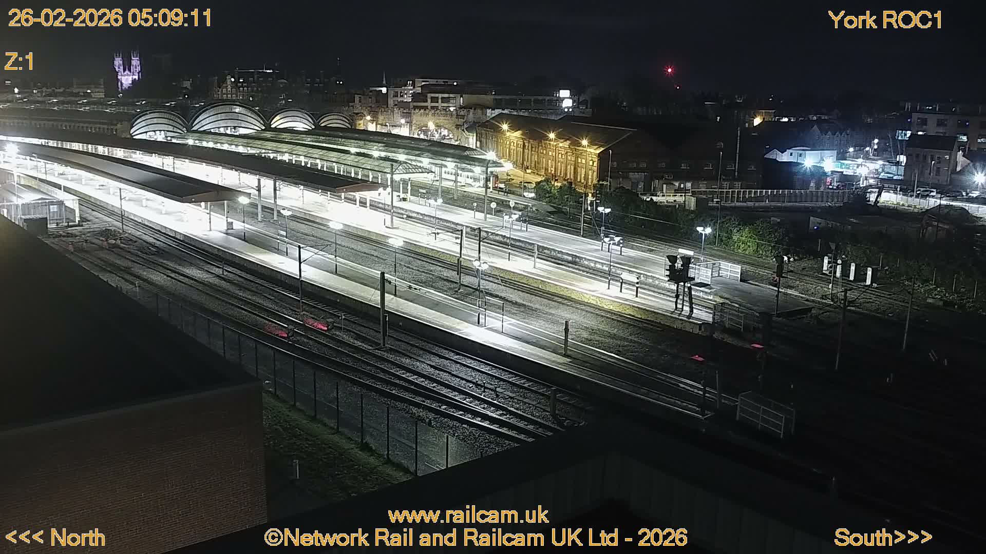 Yorkshire, York Railway Station & York City Live Cam   - York, North Yorkshire, Yorkshire and the Humber, England, United Kingdom