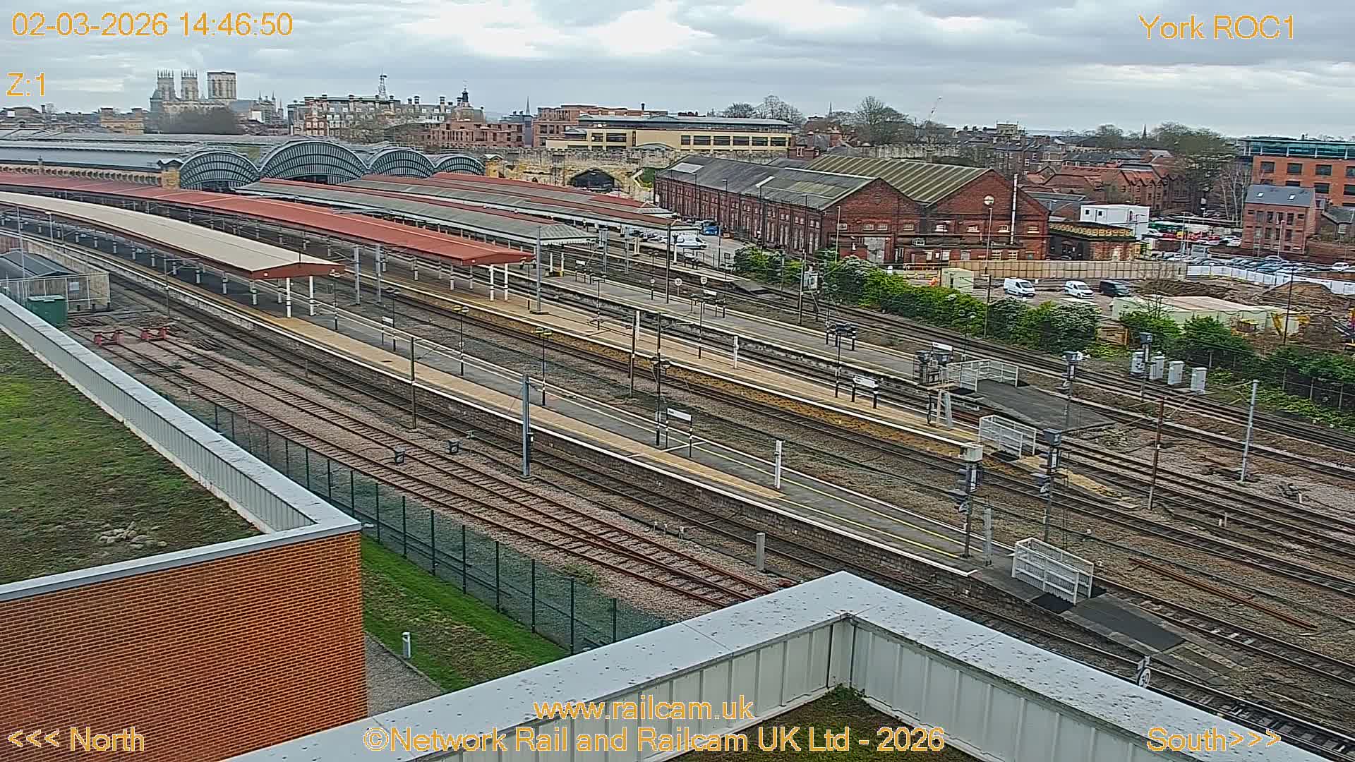 Yorkshire, York Railway Station & York City Live Cam   - York, North Yorkshire, Yorkshire and the Humber, England, United Kingdom