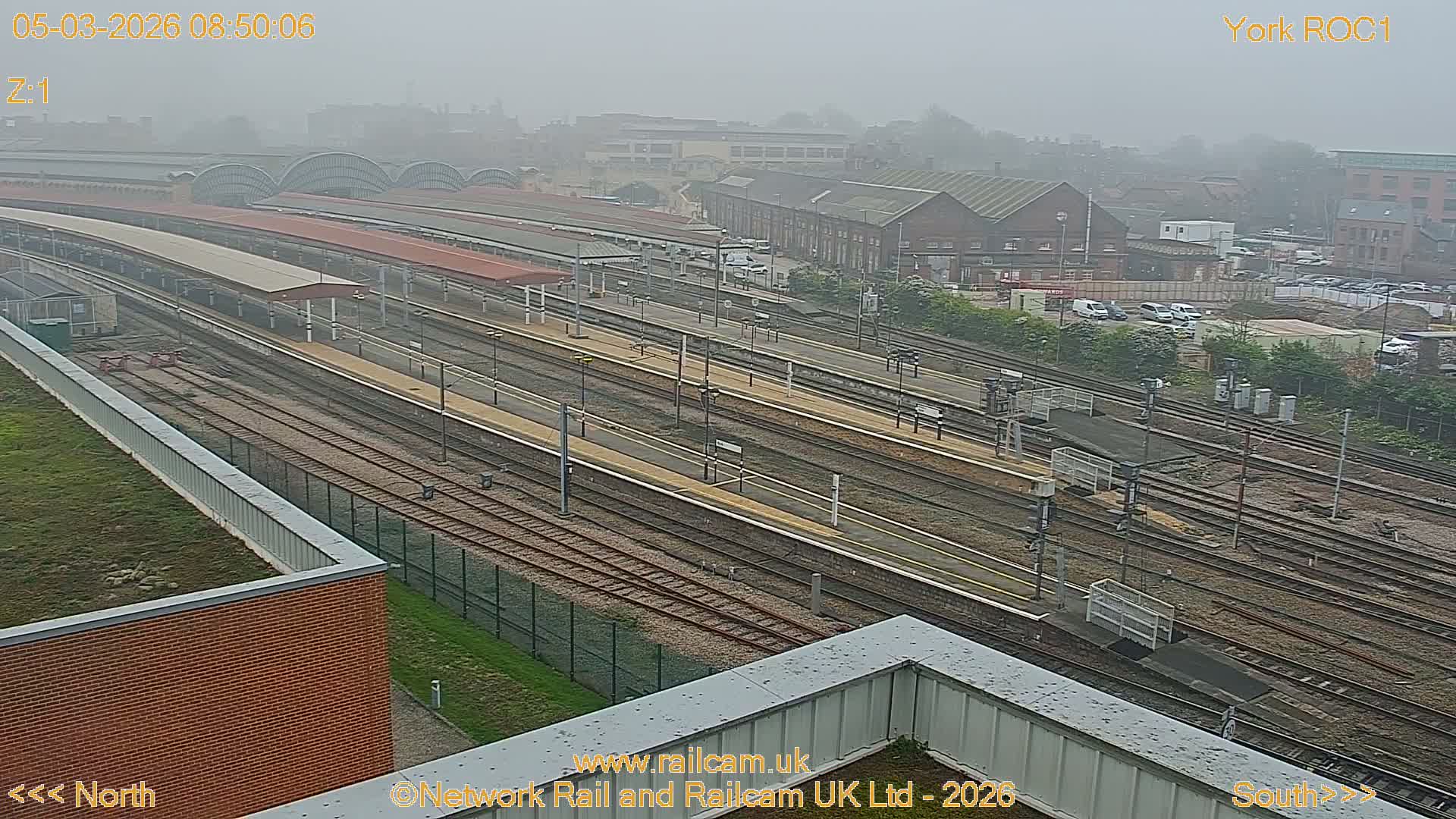 Yorkshire, York Railway Station & York City Live Cam   - York, North Yorkshire, Yorkshire and the Humber, England, United Kingdom