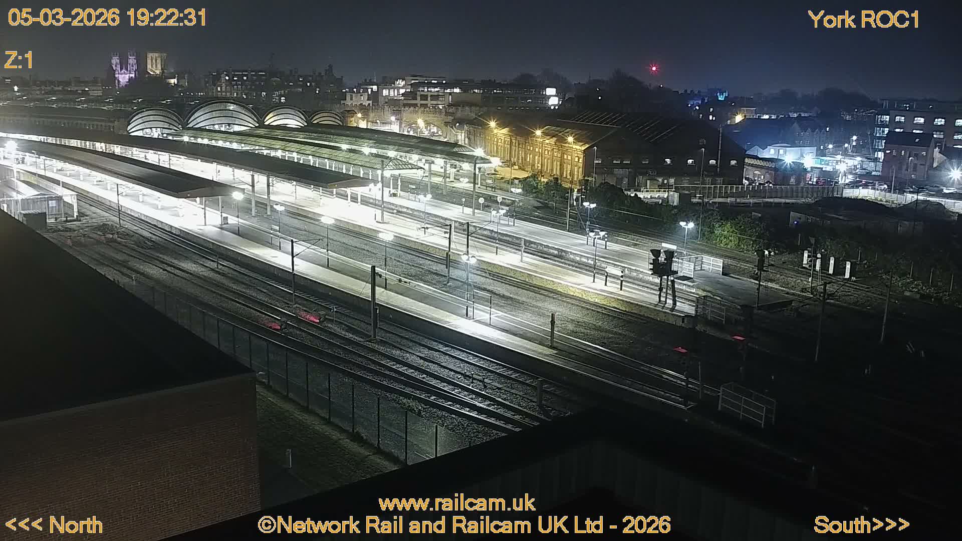 Yorkshire, York Railway Station & York City Live Cam   - York, North Yorkshire, Yorkshire and the Humber, England, United Kingdom