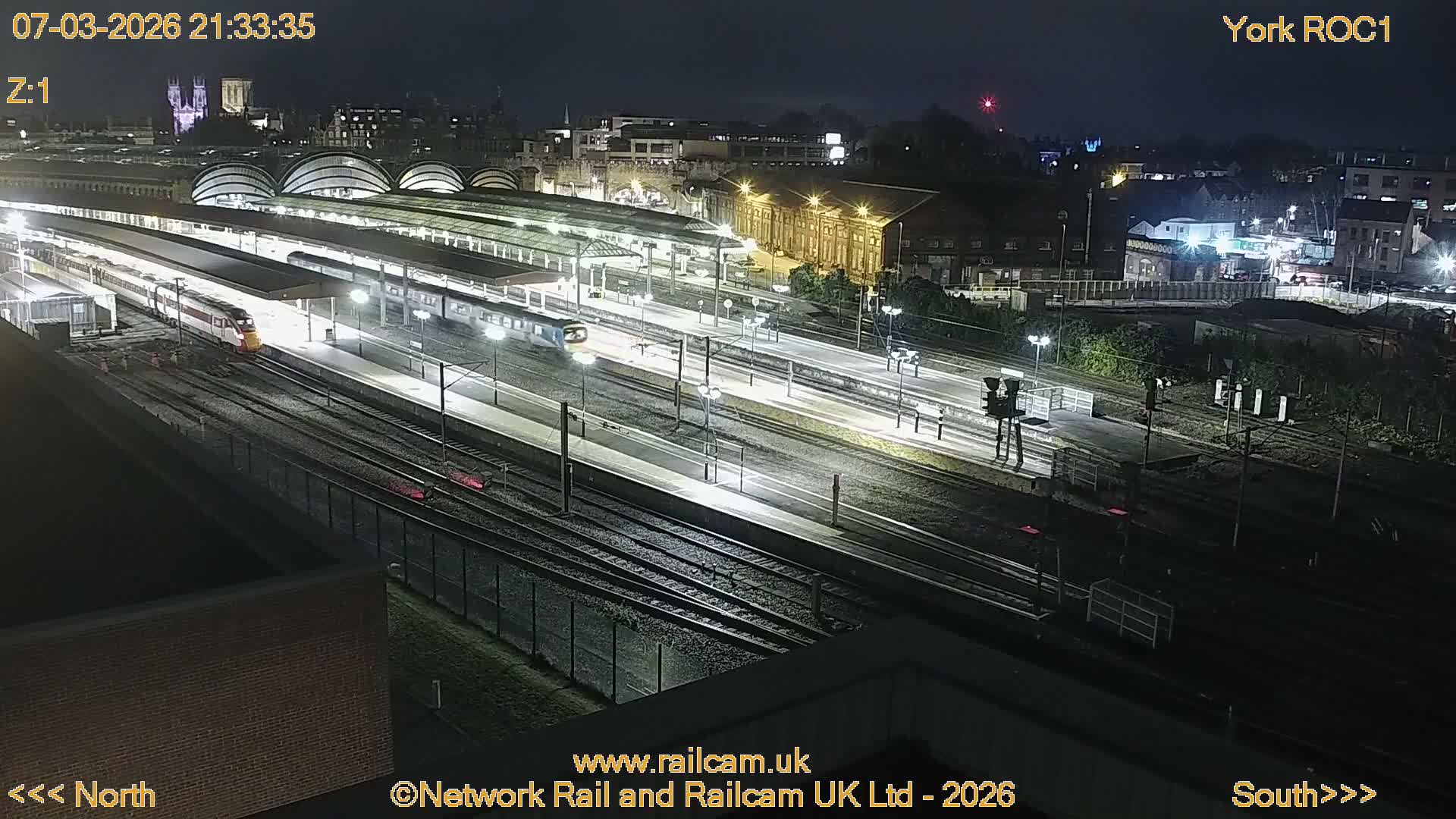 Yorkshire, York Railway Station & York City Live Cam   - York, North Yorkshire, Yorkshire and the Humber, England, United Kingdom