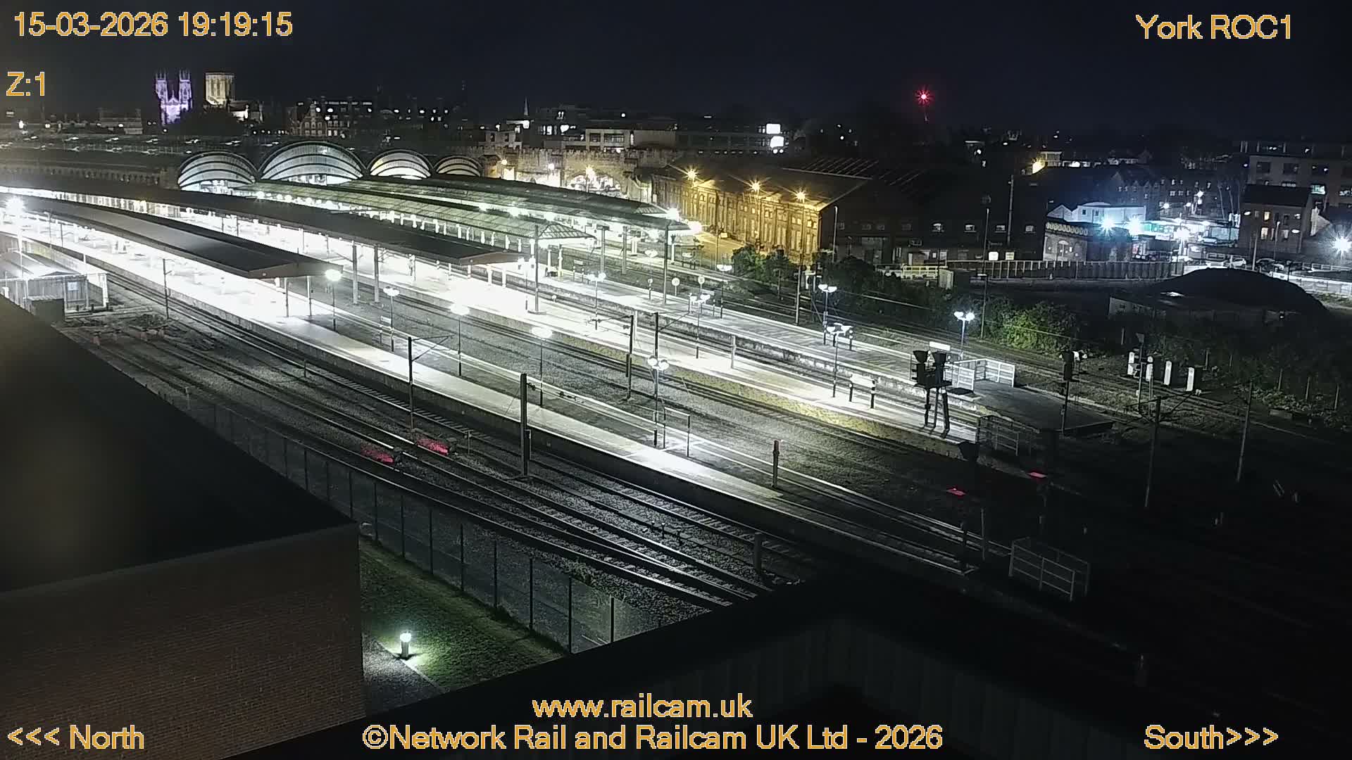 Yorkshire, York Railway Station & York City Live Cam   - York, North Yorkshire, Yorkshire and the Humber, England, United Kingdom