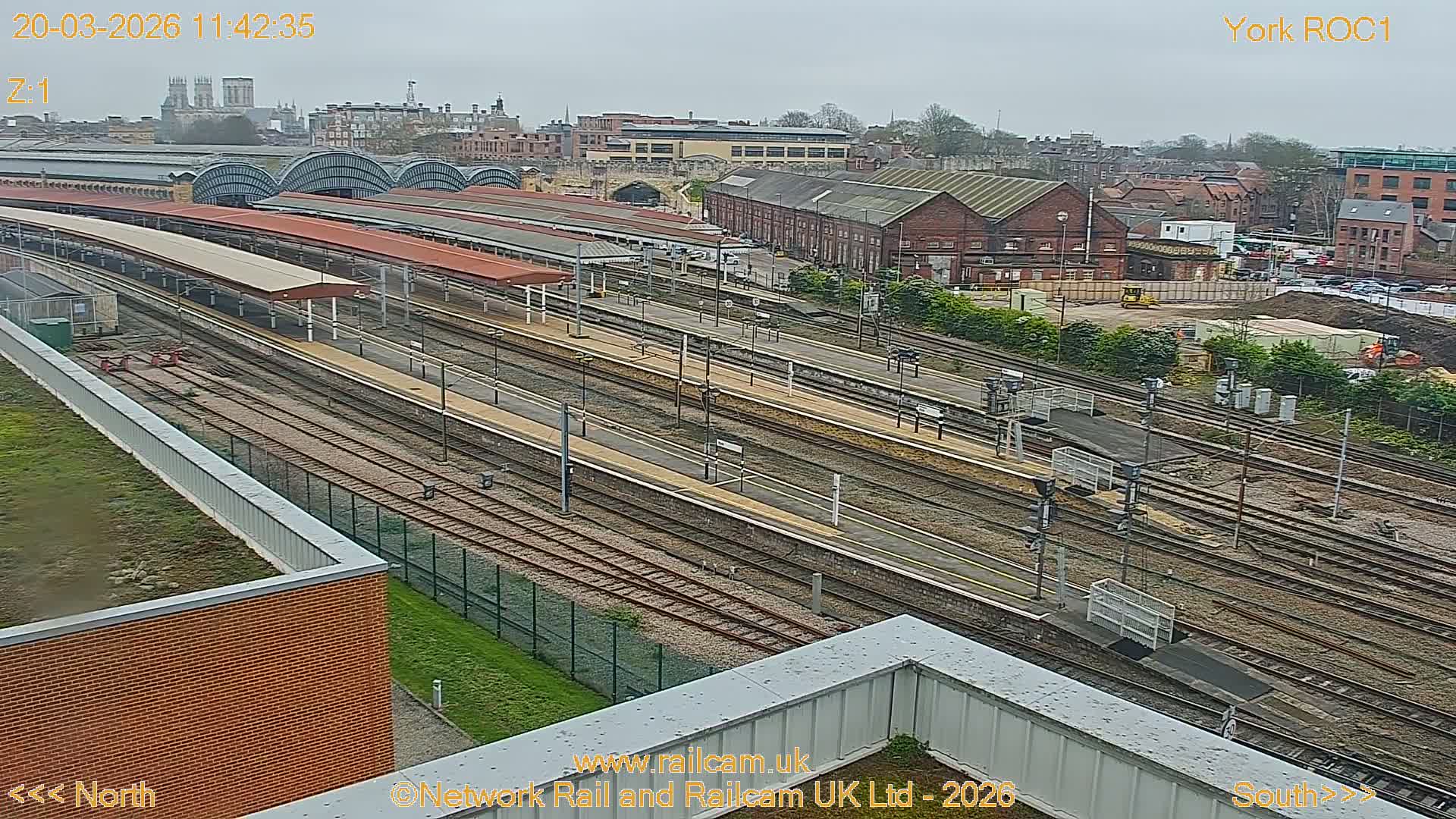 Yorkshire, York Railway Station & York City Live Cam   - York, North Yorkshire, Yorkshire and the Humber, England, United Kingdom