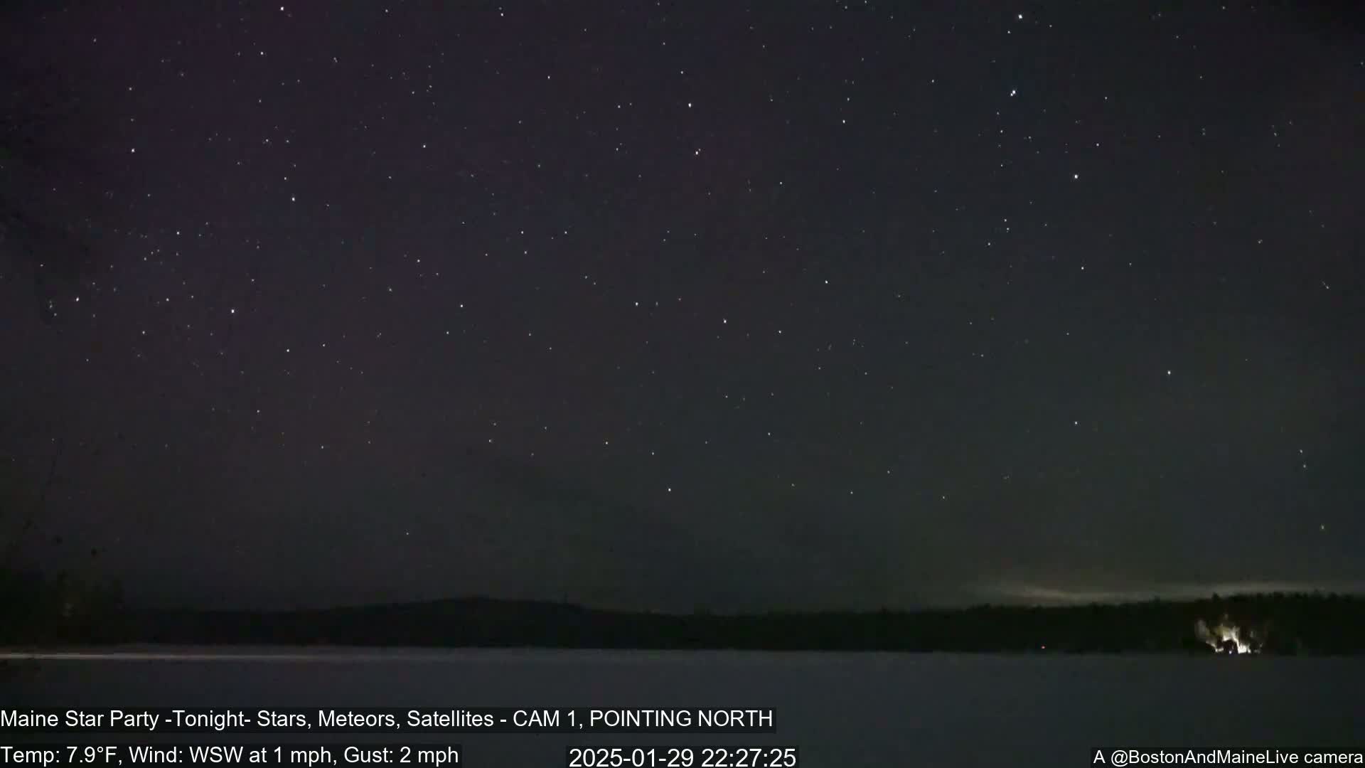 Aurora, Stars, Meteors, Chill Relax Star Live Cam - East  Millinocket, Maine , USA