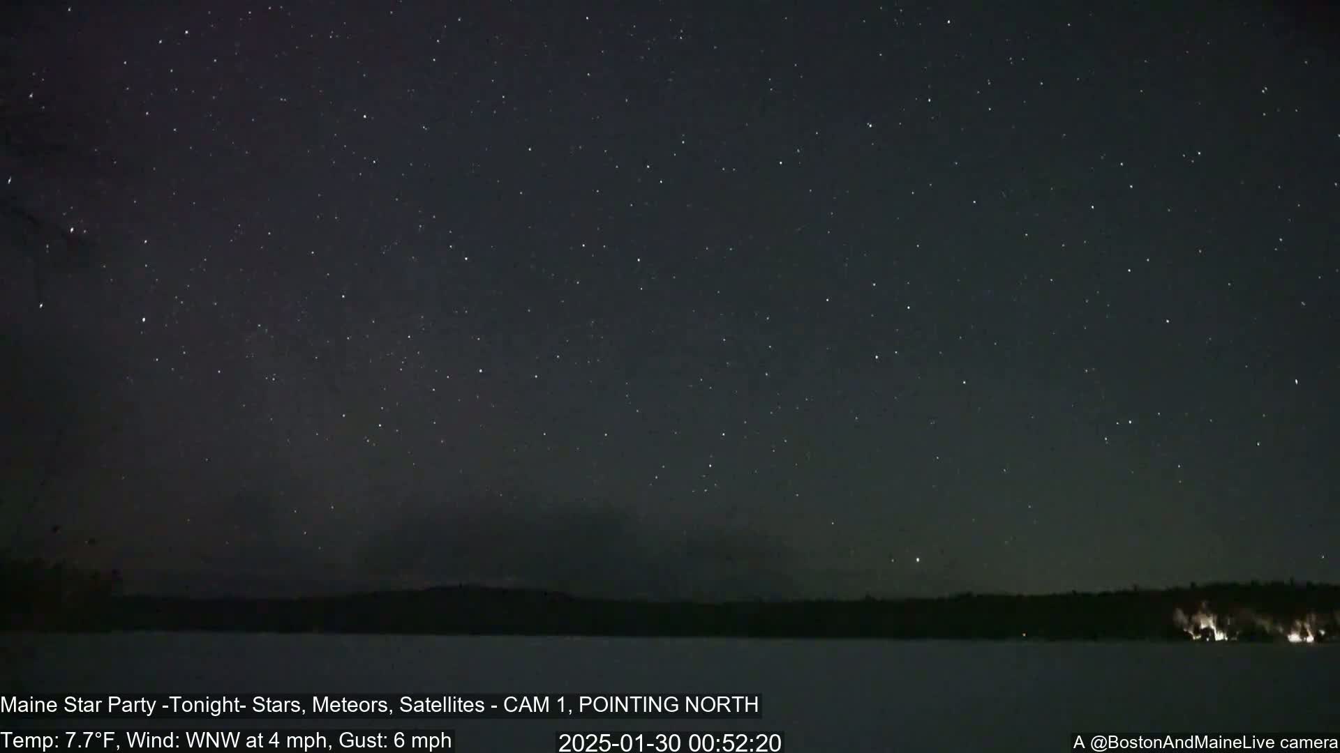 Aurora, Stars, Meteors, Chill Relax Star Live Cam - East  Millinocket, Maine , USA