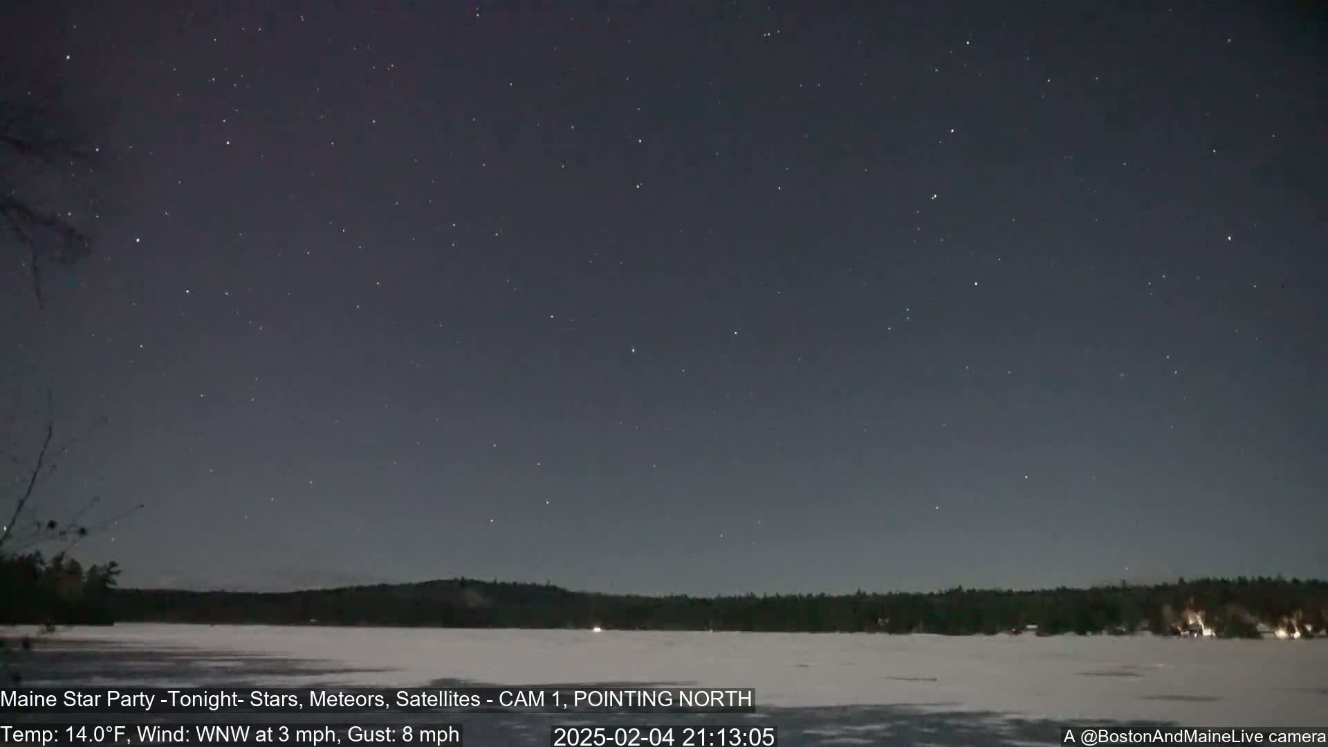 Aurora, Stars, Meteors, Chill Relax Star Live Cam - East  Millinocket, Maine , USA