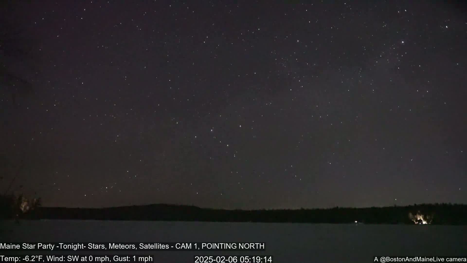 Aurora, Stars, Meteors, Chill Relax Star Live Cam - East  Millinocket, Maine , USA