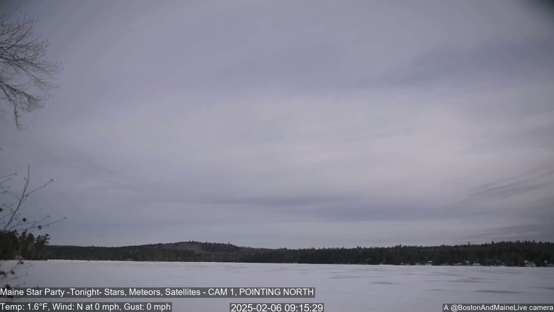 Aurora, Stars, Meteors, Chill Relax Star Live Cam - East  Millinocket, Maine , USA
