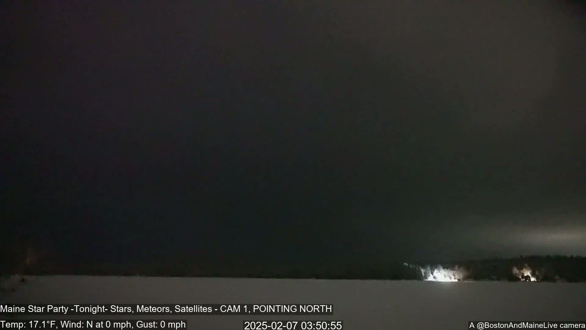 Aurora, Stars, Meteors, Chill Relax Star Live Cam - East  Millinocket, Maine , USA