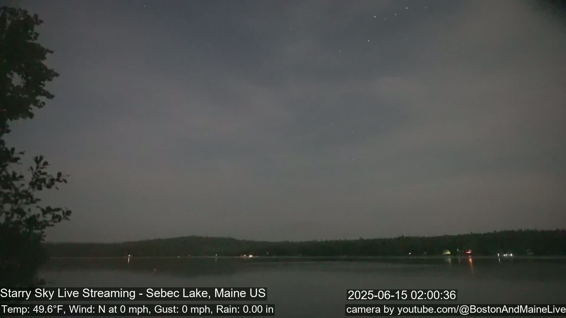 Aurora, Stars, Meteors, Chill Relax Star Live Cam - East  Millinocket, Maine , USA