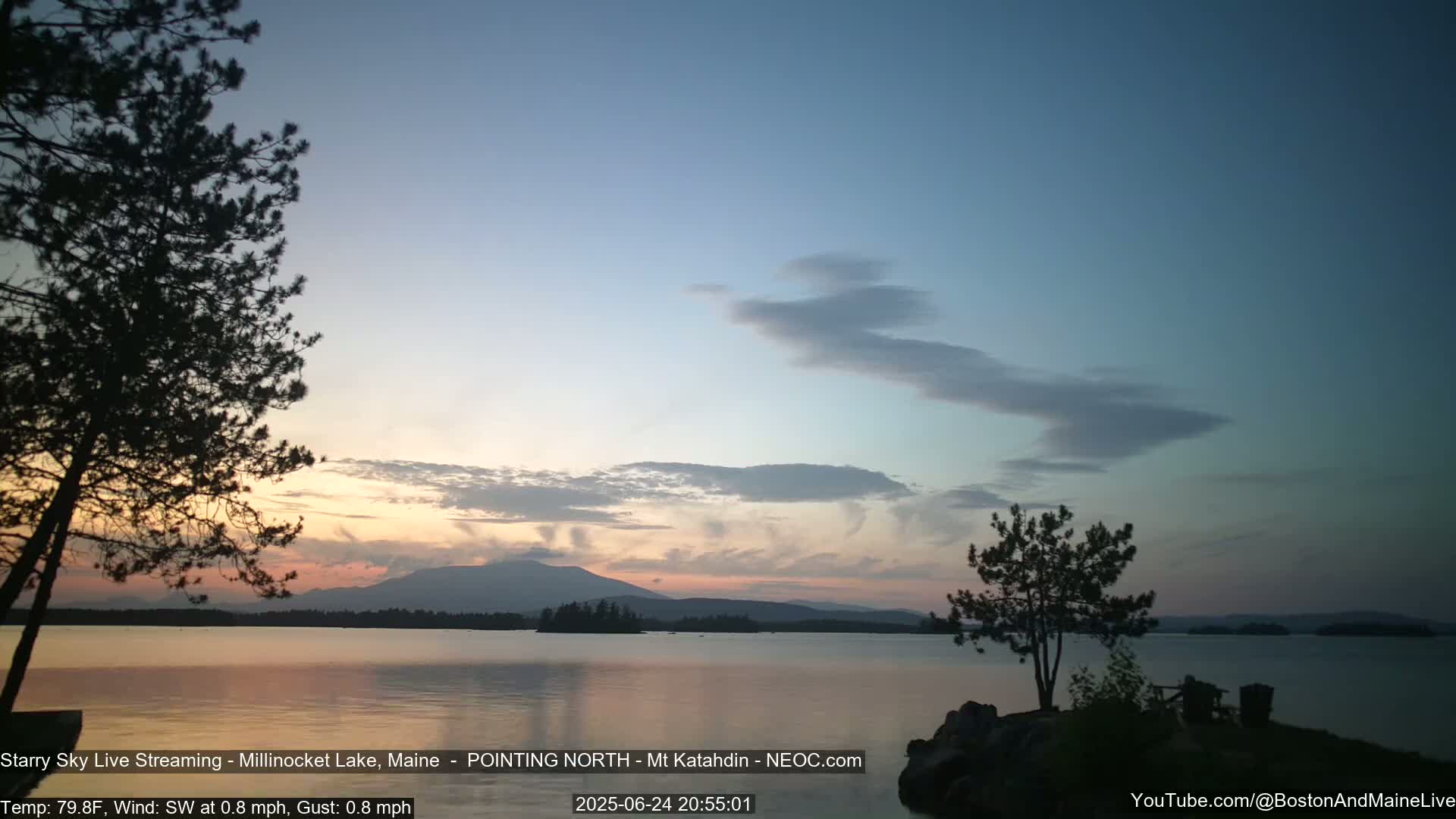 Aurora, Stars, Meteors, Chill Relax Star Live Cam - East  Millinocket, Maine , USA