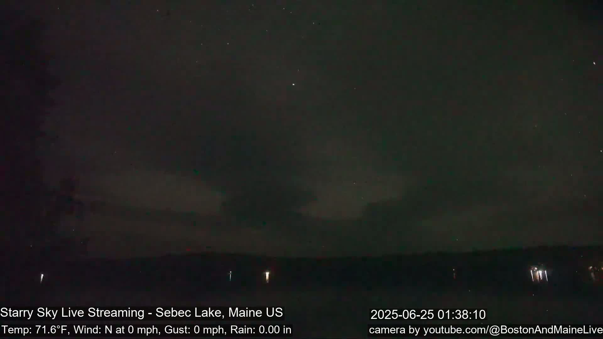 Aurora, Stars, Meteors, Chill Relax Star Live Cam - East  Millinocket, Maine , USA