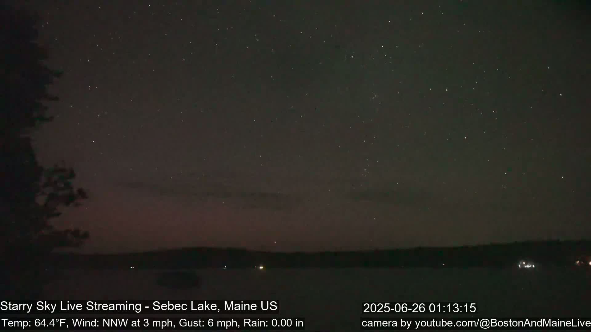 Aurora, Stars, Meteors, Chill Relax Star Live Cam - East  Millinocket, Maine , USA