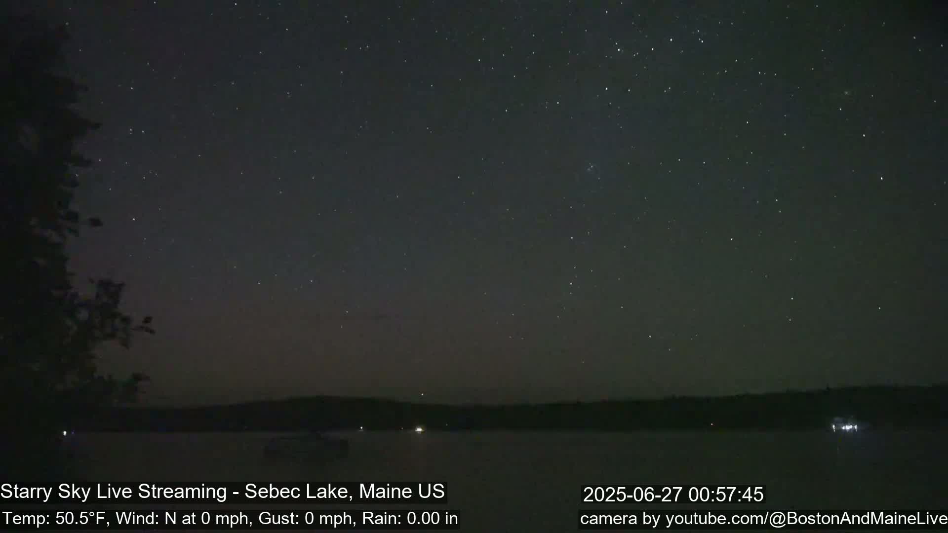 Aurora, Stars, Meteors, Chill Relax Star Live Cam - East  Millinocket, Maine , USA