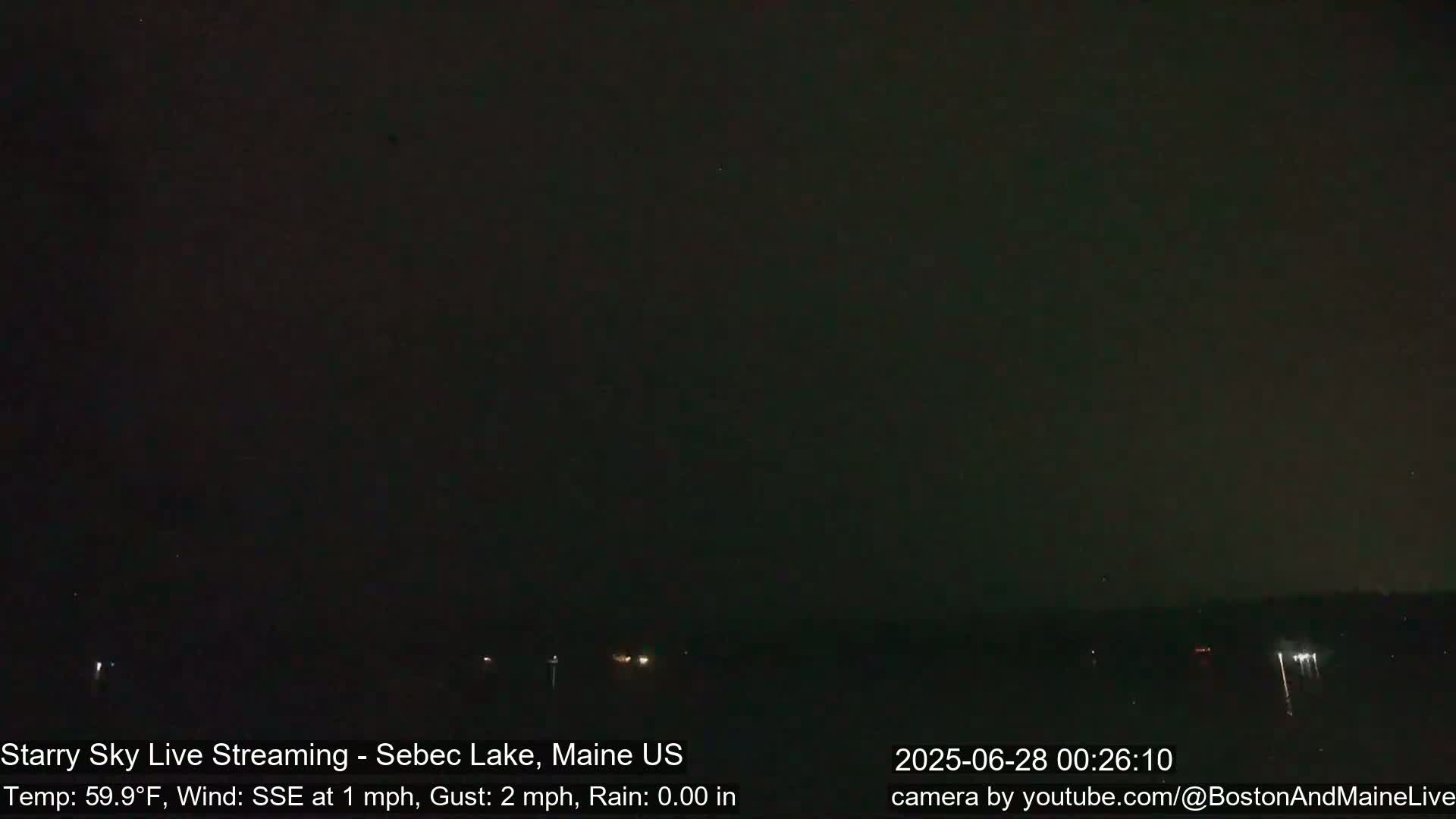 Aurora, Stars, Meteors, Chill Relax Star Live Cam - East  Millinocket, Maine , USA